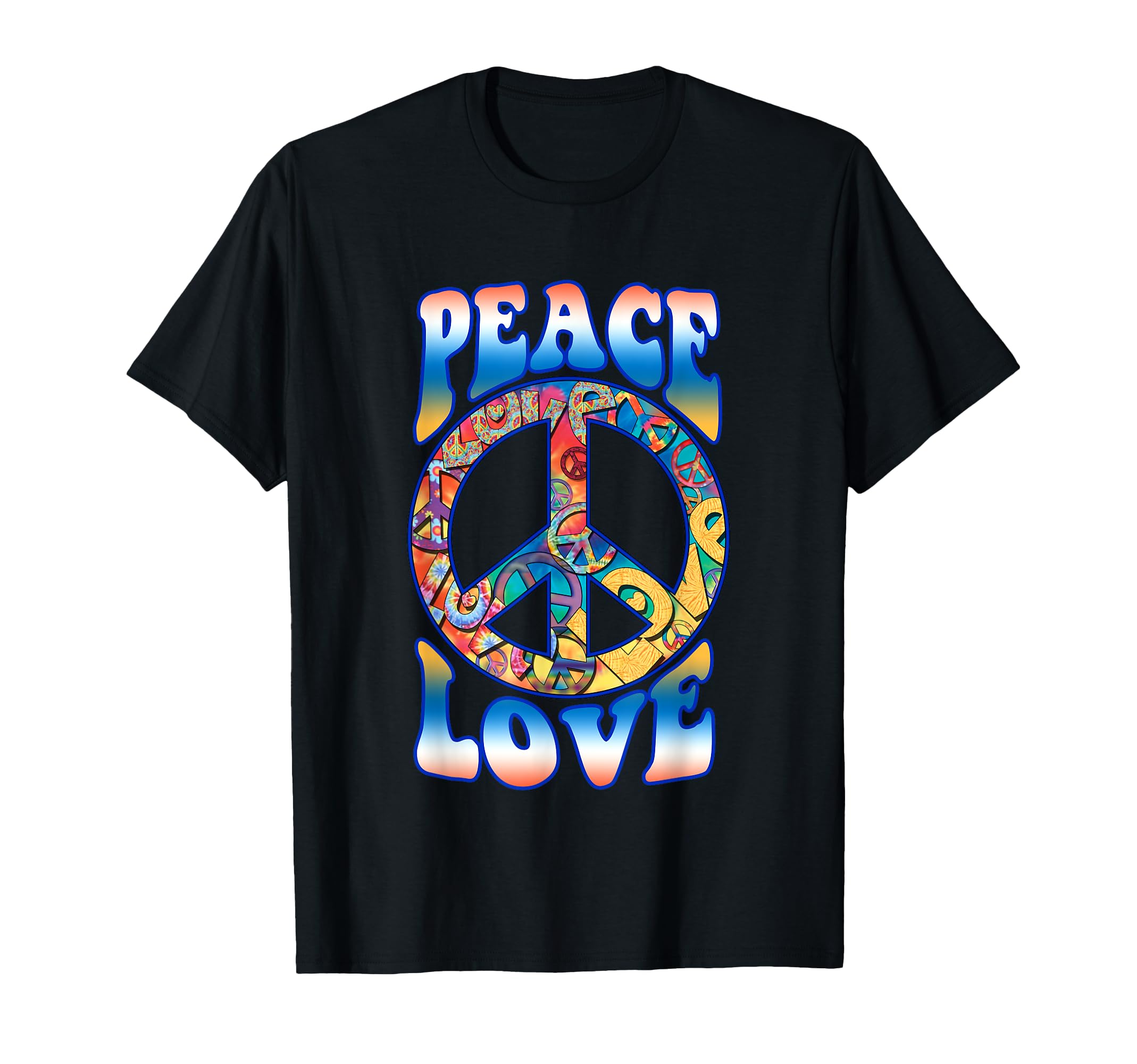 Peace Love 70S Hippie Sign Love Peace Sign T-Shirt - Novelty Apparel Unisex - T-Shirt, Sweatshirt, Hoodie