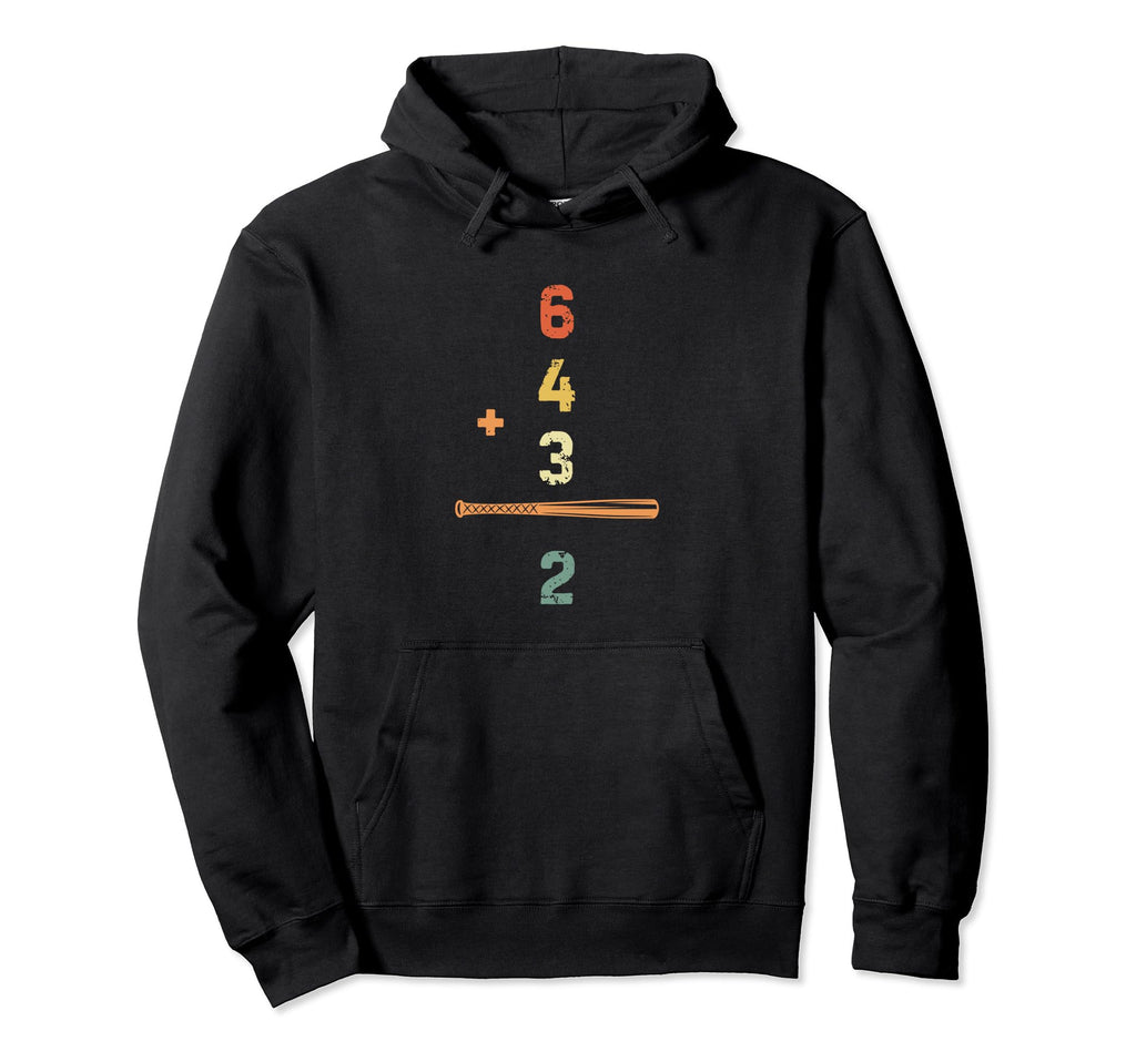 6 4 3 2 Double Play Baseball Player Funny Hoodie - Trendy Graphic Unisex - T-Shirt, Sweatshirt, Hoodie