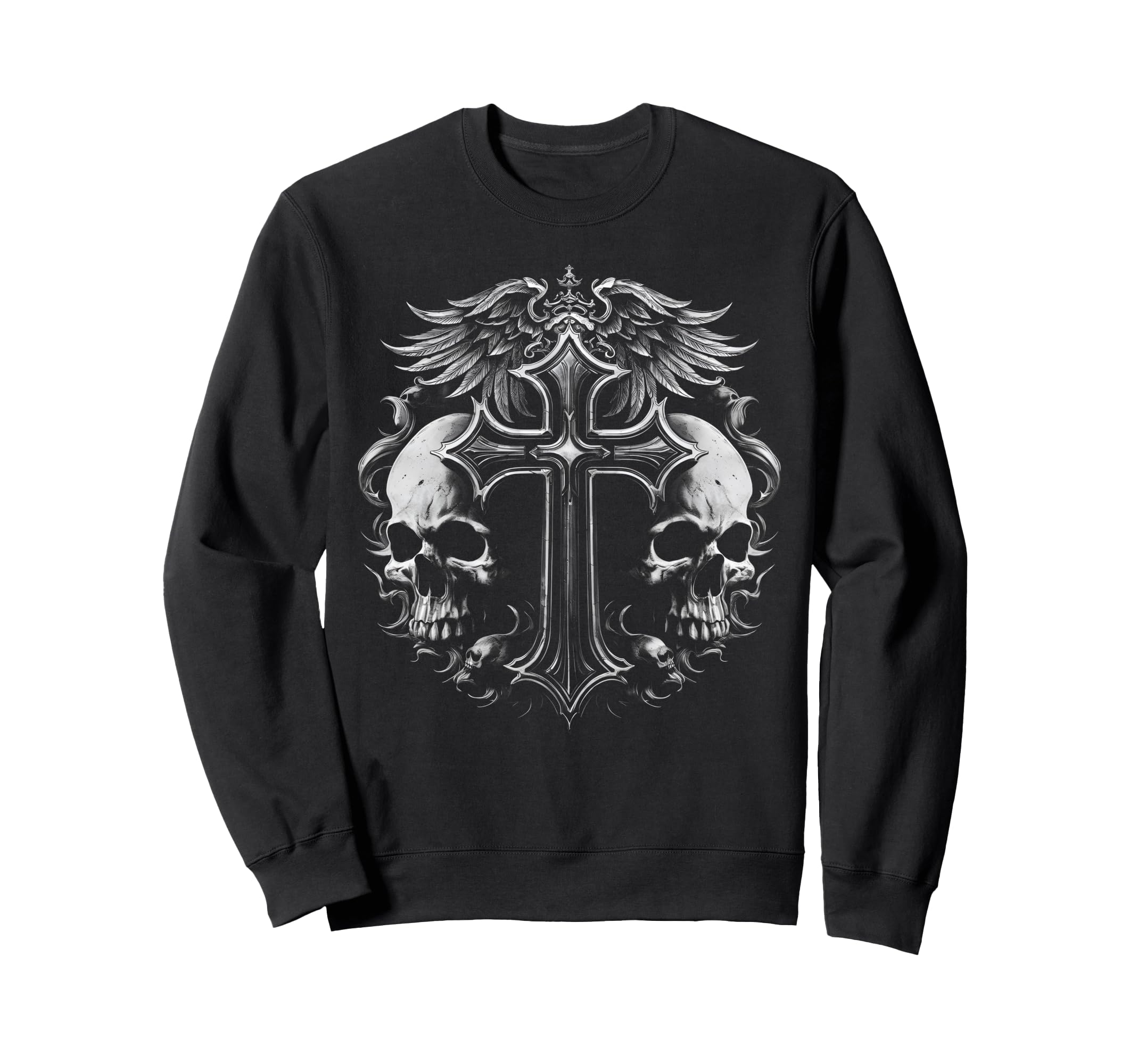 Y2K Grunge Aesthetic Alt Goth Skull Sweatshirt - Graphic Print Men Women - T-Shirt, Sweatshirt, Hoodie