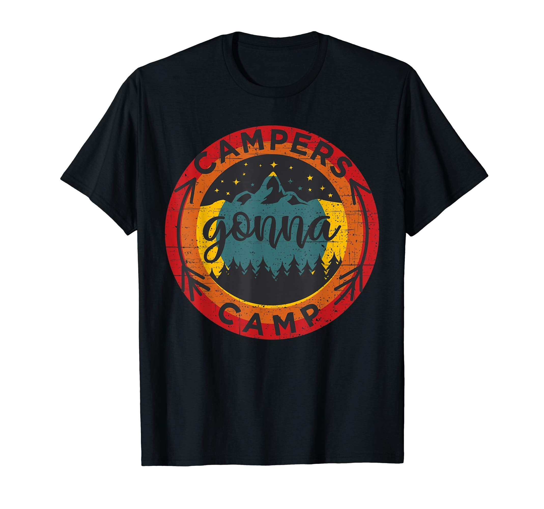 Campers Gonna Camp Distressed Sunset T-Shirt - Novelty Apparel Unisex - T-Shirt, Sweatshirt, Hoodie