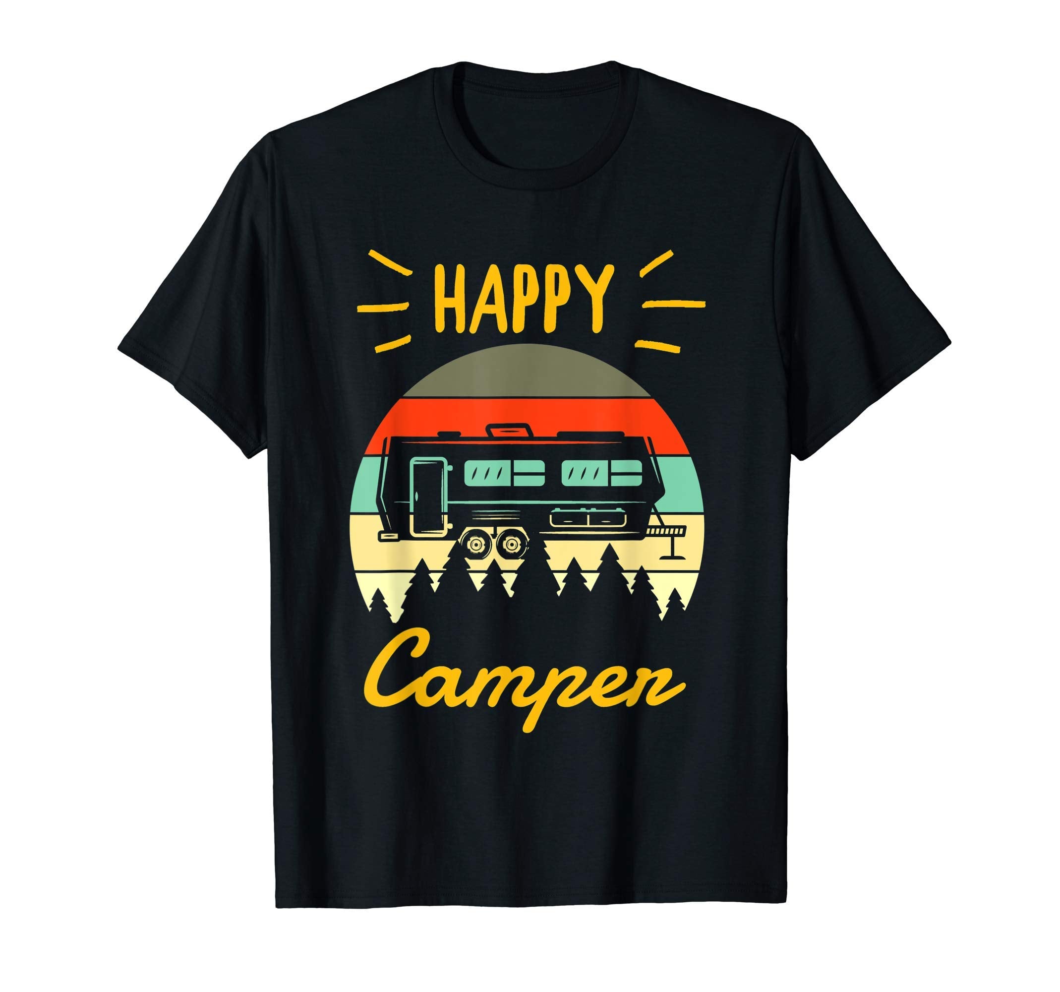 Happy Camper Camping Rv Sunset T-Shirt - Streetwear Style Men Women - T-Shirt, Sweatshirt, Hoodie