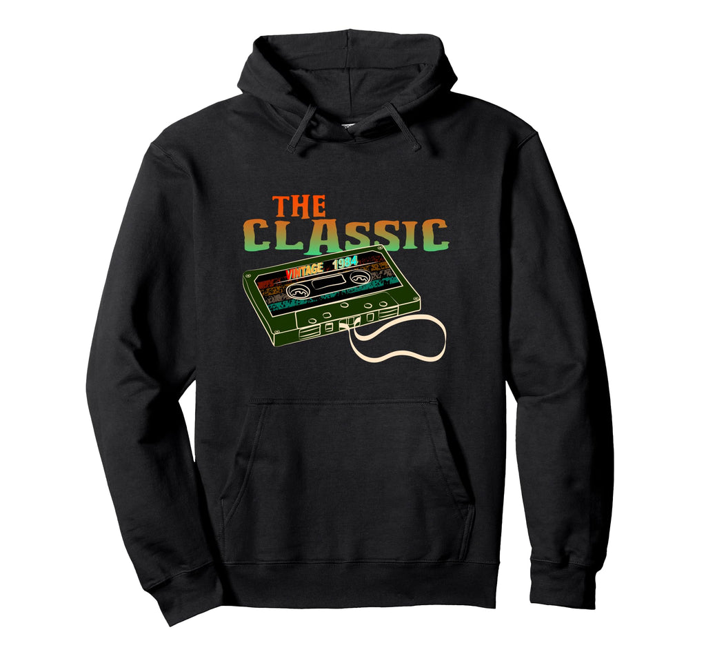 1984 Cassette Tape Hoodie - Minimalist Print for Adults - T-Shirt, Sweatshirt, Hoodie
