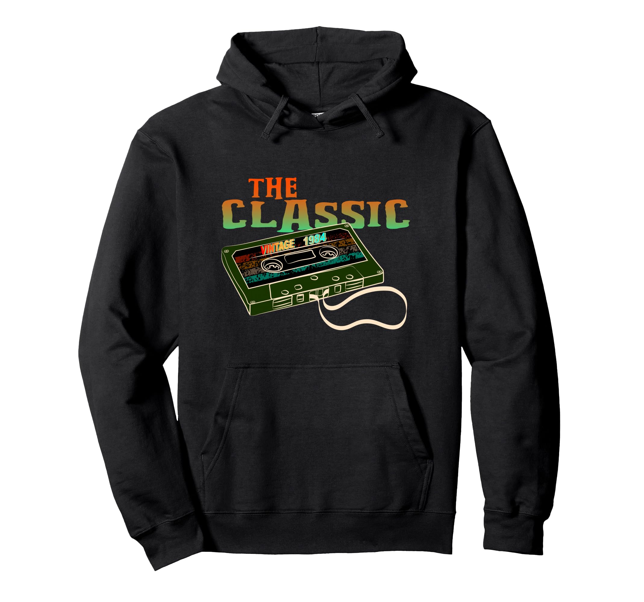 1984 Cassette Tape Hoodie - Minimalist Print for Adults - T-Shirt, Sweatshirt, Hoodie