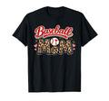 Baseball Mom Leopard Baseball Heart T-Shirt - Custom Art Print Men Women - T-Shirt, Sweatshirt, Hoodie