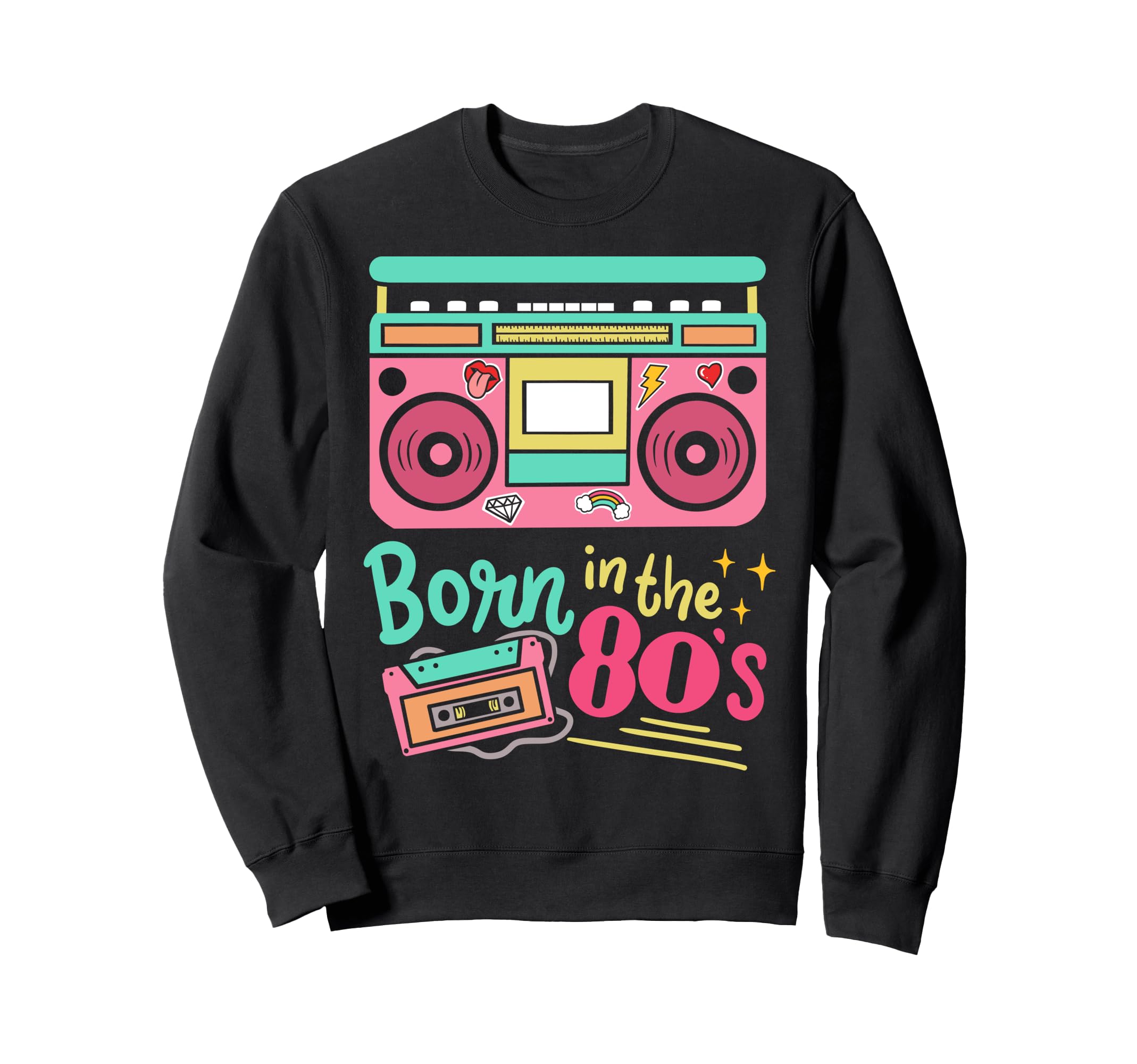 80S Eighties Birthday Cassette Tape Sweatshirt - Unique Graphic for Adults - T-Shirt, Sweatshirt, Hoodie