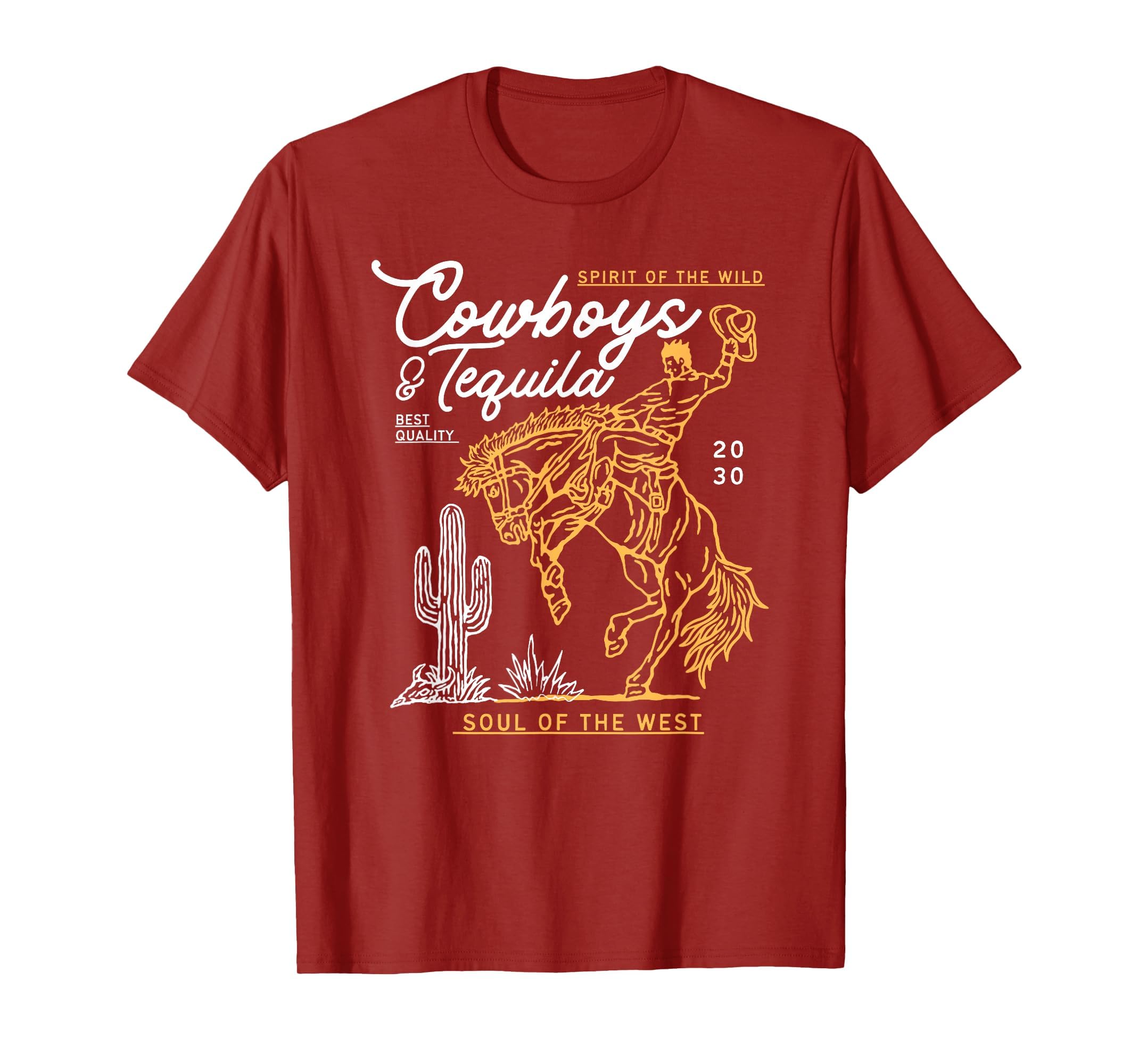 Cowboys And Tequila Country Rodeo Horse T-Shirt - Trendy Graphic Unisex - T-Shirt, Sweatshirt, Hoodie