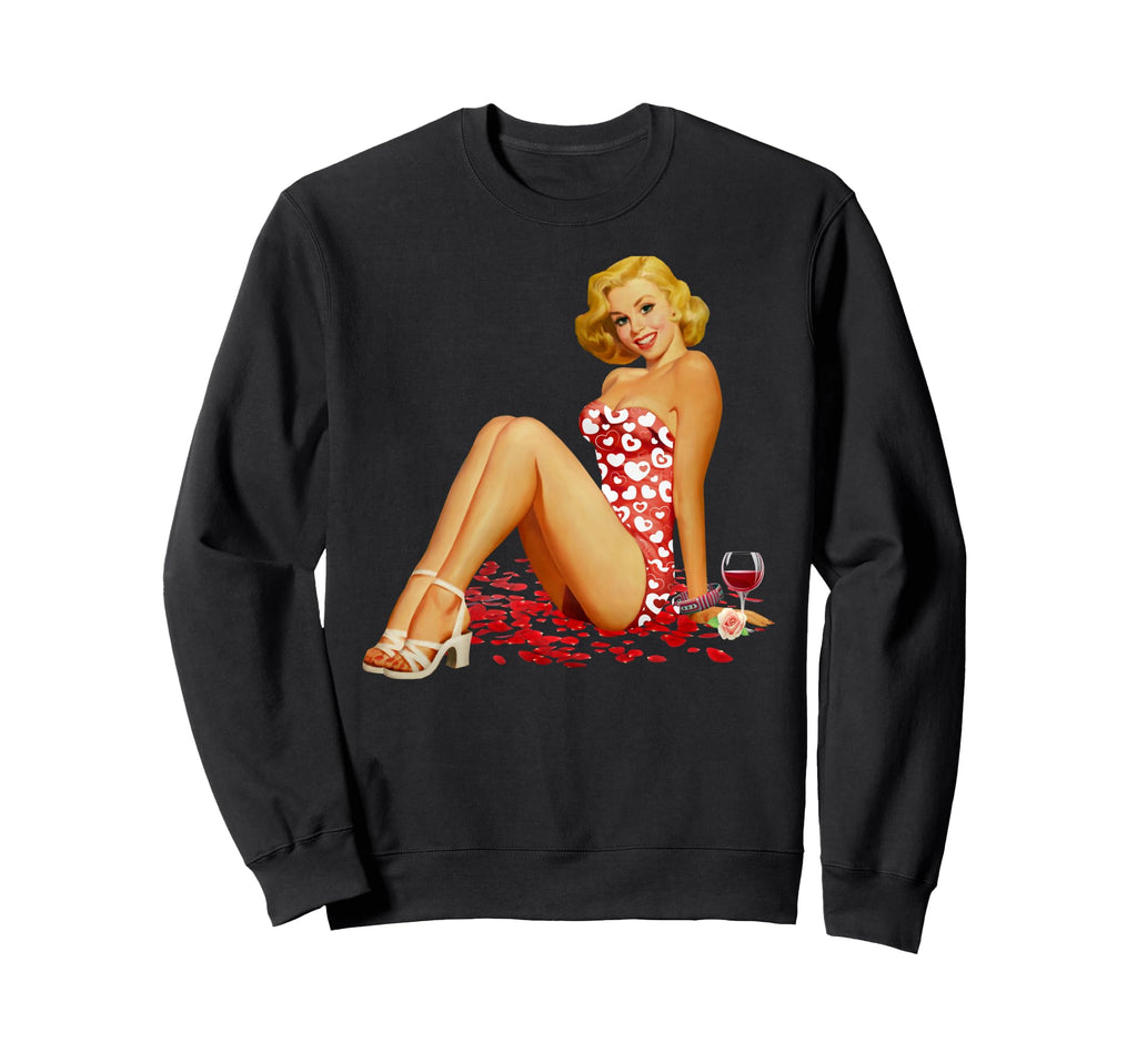 Valentine Pin Up Calendar Pin Up Sweatshirt - Novelty Apparel for Adults - T-Shirt, Sweatshirt, Hoodie
