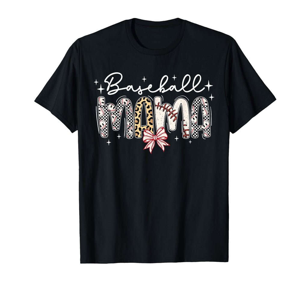 Baseball Mama Coquette Bow Mothers T-Shirt - Minimalist Print for Adults - T-Shirt, Sweatshirt, Hoodie