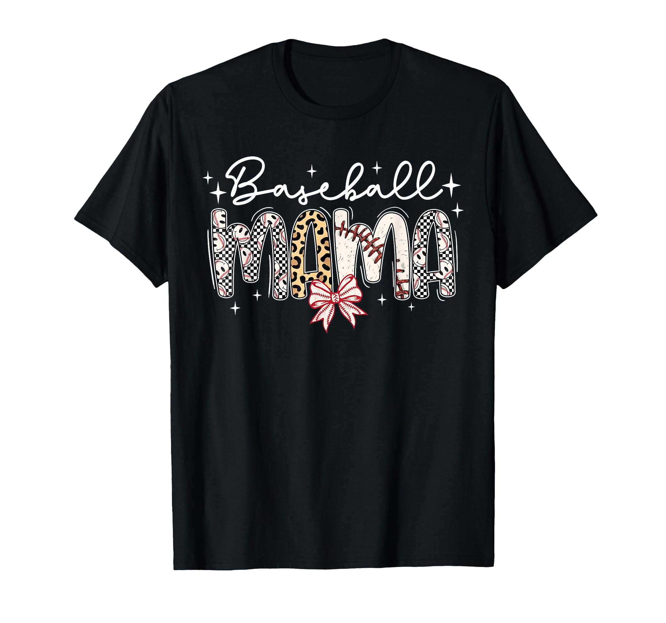 Baseball Mama Coquette Bow Mothers T-Shirt - Minimalist Print for Adults - T-Shirt, Sweatshirt, Hoodie