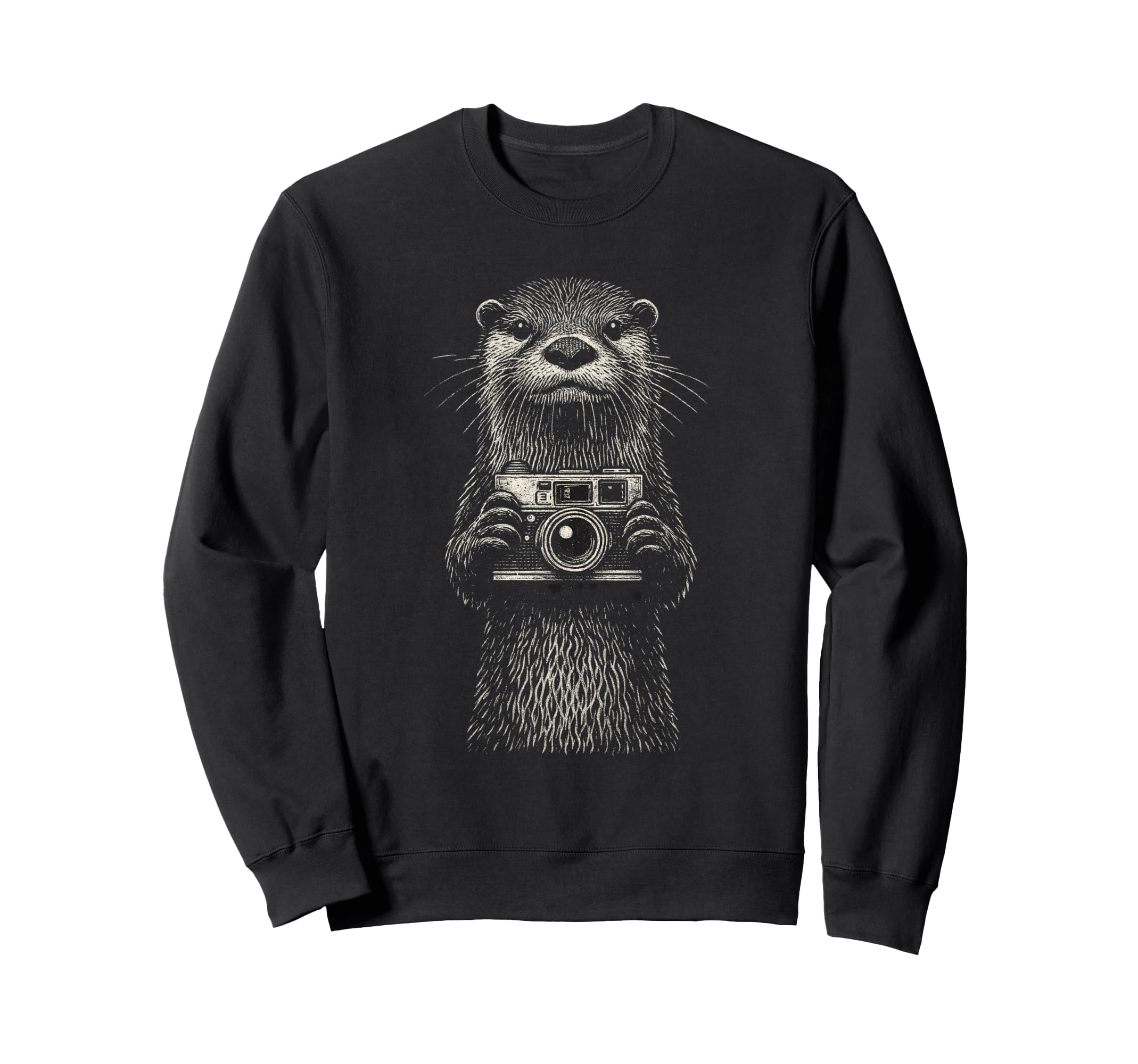 Otter Photographer Camera Sweatshirt - Fun Novelty Design for Adults - T-Shirt, Sweatshirt, Hoodie