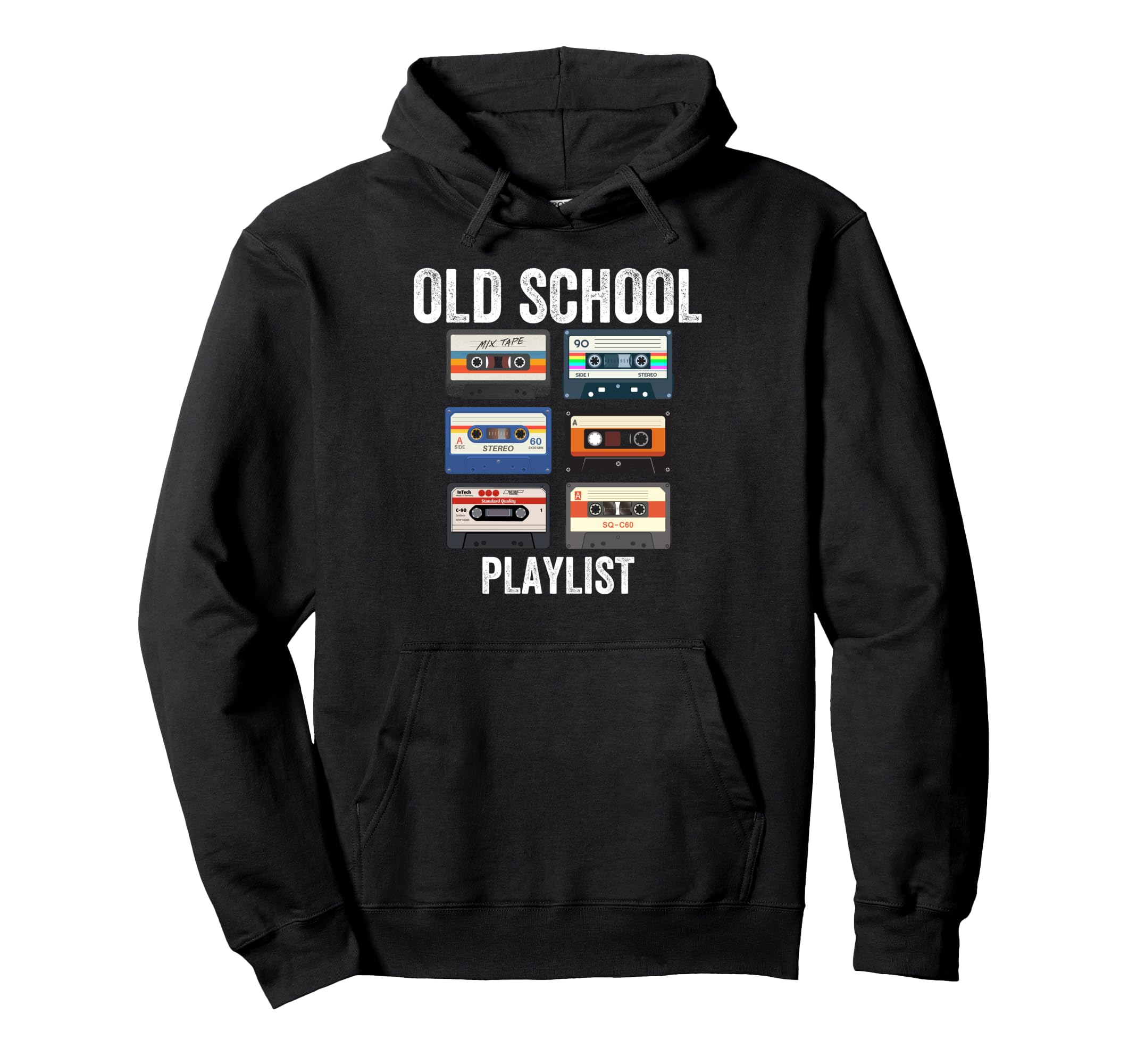 Old School Playlist Cassette Tapes Hoodie - Casual Everyday Wear Unisex - T-Shirt, Sweatshirt, Hoodie