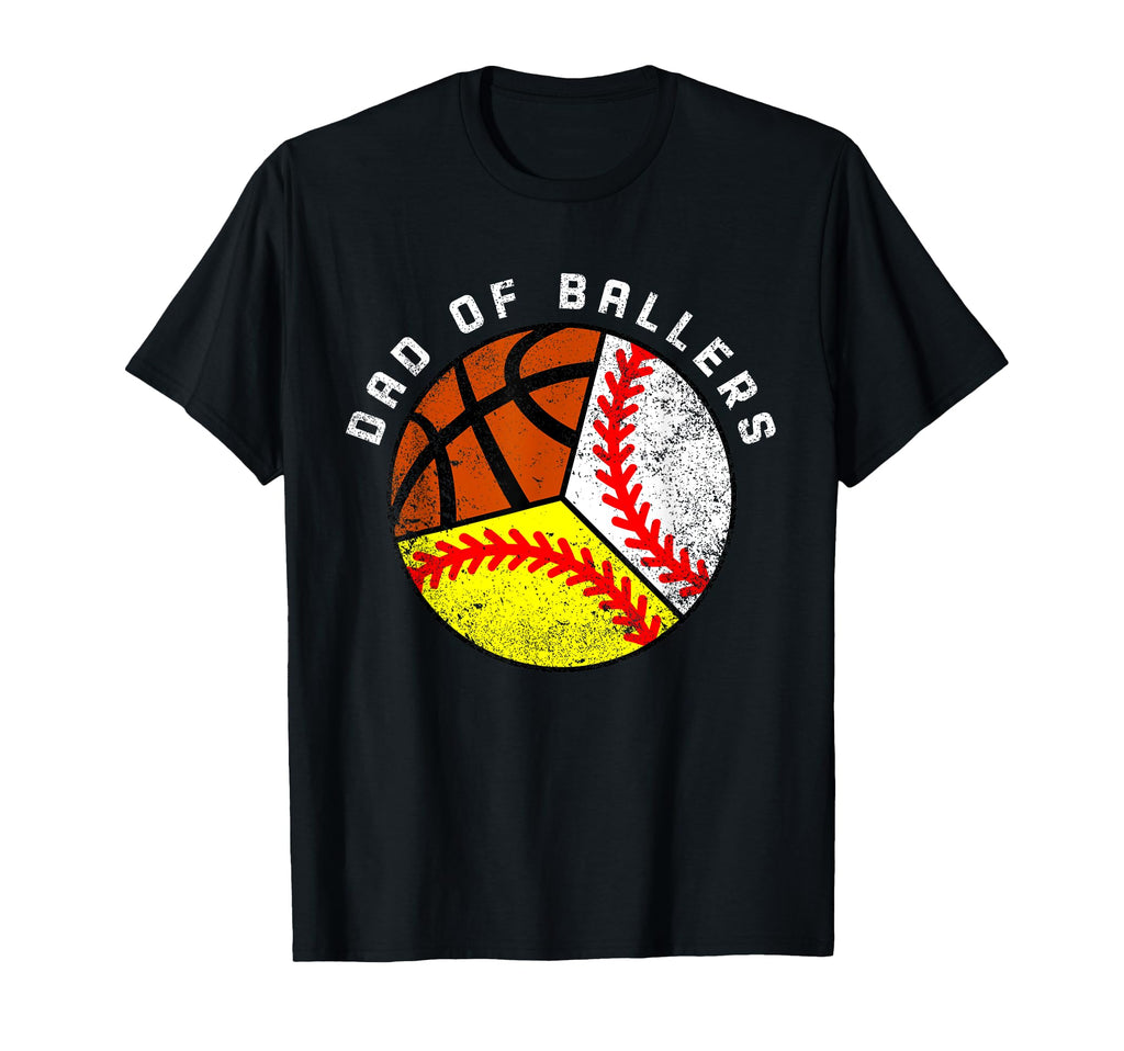 Dad Ballers Funny Baseball Softball T-Shirt - Graphic Print Unisex - T-Shirt, Sweatshirt, Hoodie