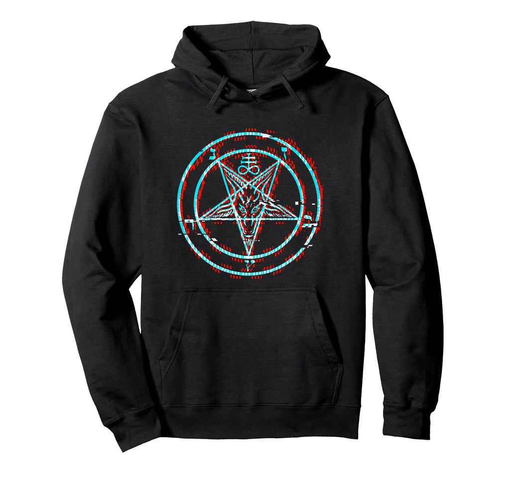 Satanic Pentagram Baphomet Vaporwave Hoodie - Fun Novelty Design Men Women - T-Shirt, Sweatshirt, Hoodie
