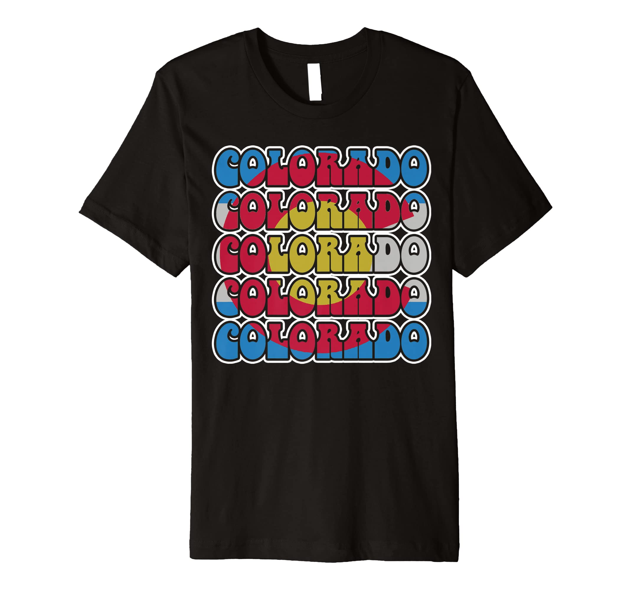 Colorado Flag Typography 70S State Pride T-Shirt - Unique Graphic Unisex - T-Shirt, Sweatshirt, Hoodie