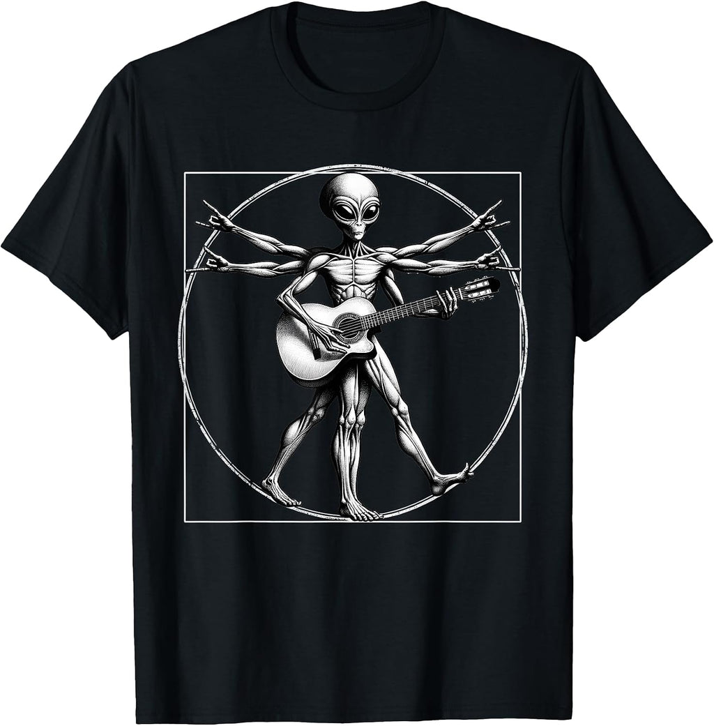 Guitar Player Rocker Musicians da Vinci Concert BD - Adult & Kids T-Shirts, Sweatshirts & Hoodies apparel design preview 1
