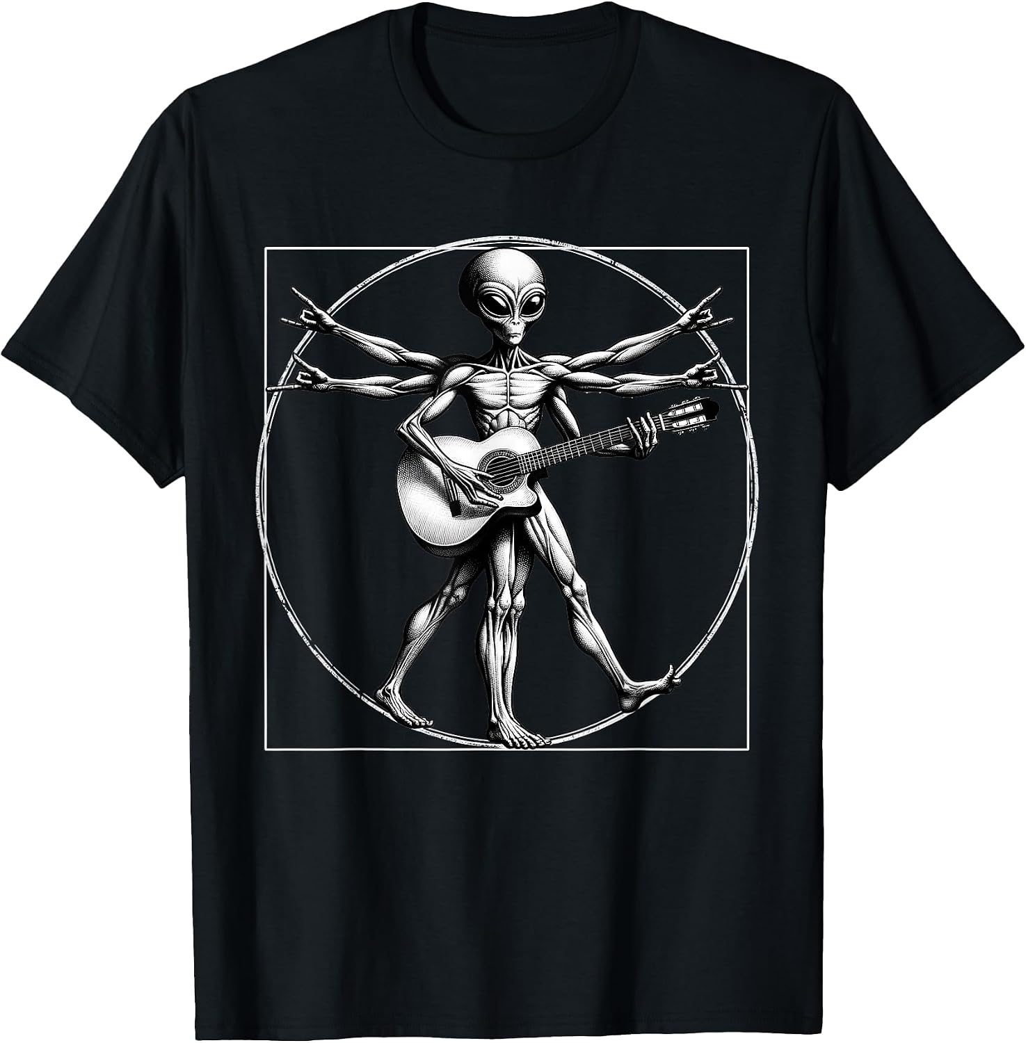 Guitar Player Rocker Musicians da Vinci Concert BD - Adult & Kids T-Shirts, Sweatshirts & Hoodies apparel design preview 1