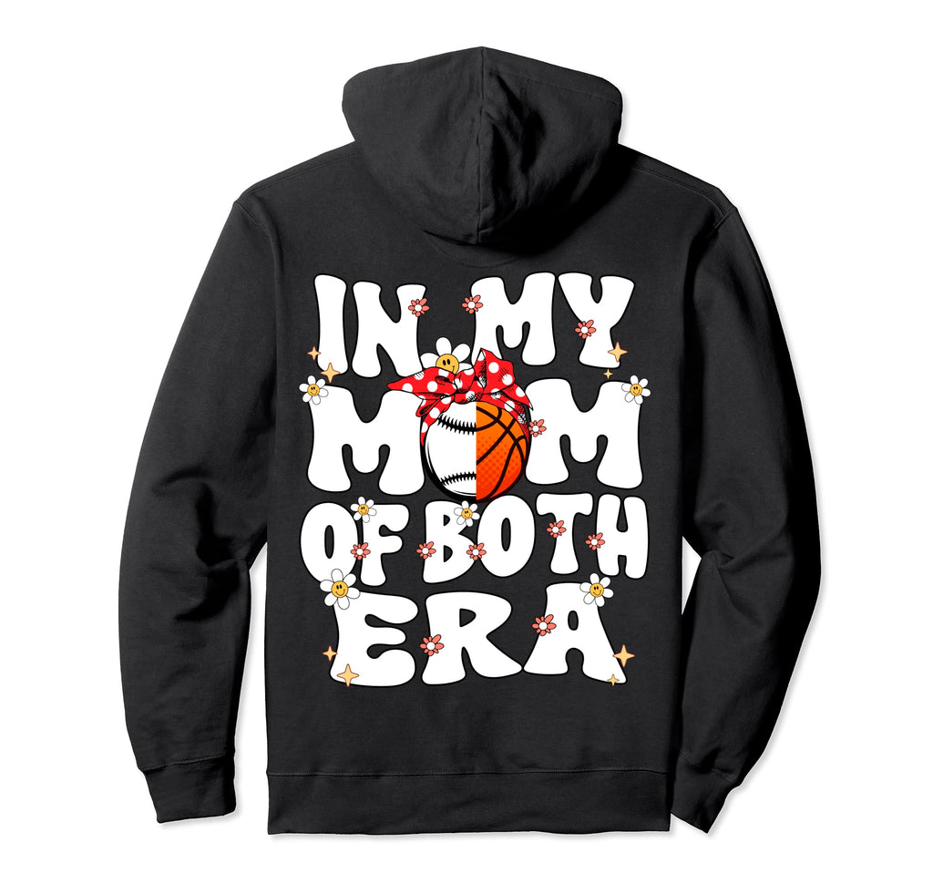 My Mom Both Era Groovy Baseball Hoodie - Fun Novelty Design for Adults - T-Shirt, Sweatshirt, Hoodie