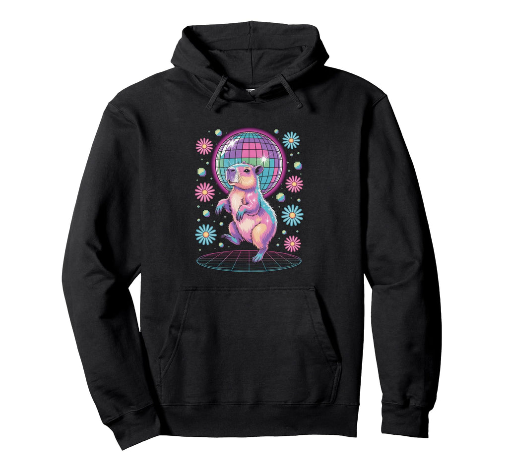 Capybara Disco Dance Vaporwave Aesthetic Hoodie - Trendy Graphic Men Women - T-Shirt, Sweatshirt, Hoodie