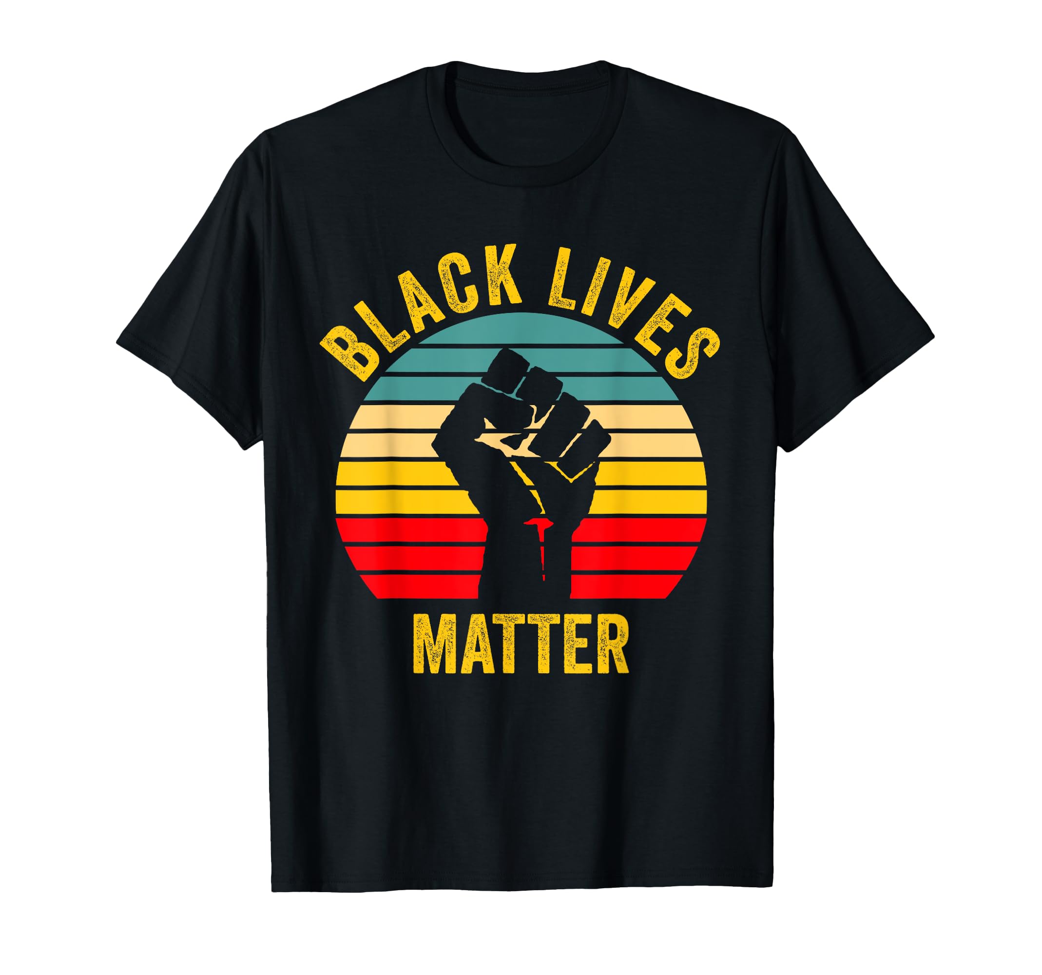 Blm Sunset Fist T-Shirt - Minimalist Print for Adults - T-Shirt, Sweatshirt, Hoodie