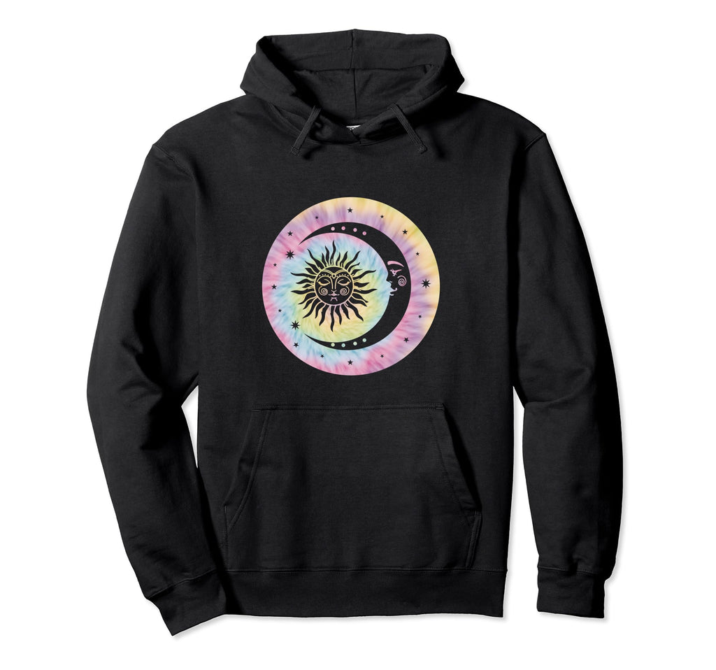 Boho Tie Dye Hippie Moon Sun Stars Hoodie - Custom Art Print Unisex - T-Shirt, Sweatshirt, Hoodie