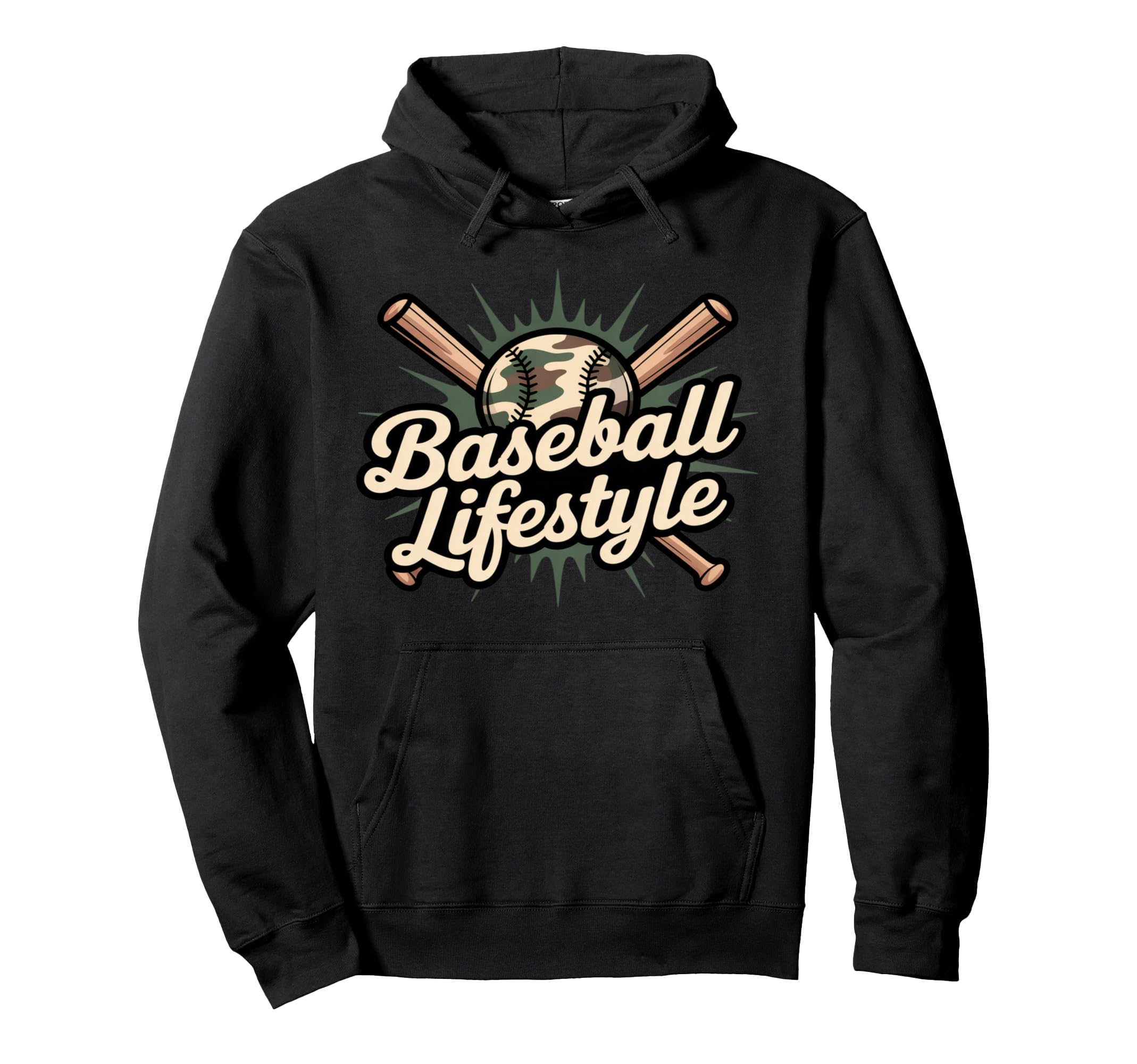 Baseball Lifestyleuflage Game Day Vibes Hoodie - Custom Art Print Unisex - T-Shirt, Sweatshirt, Hoodie