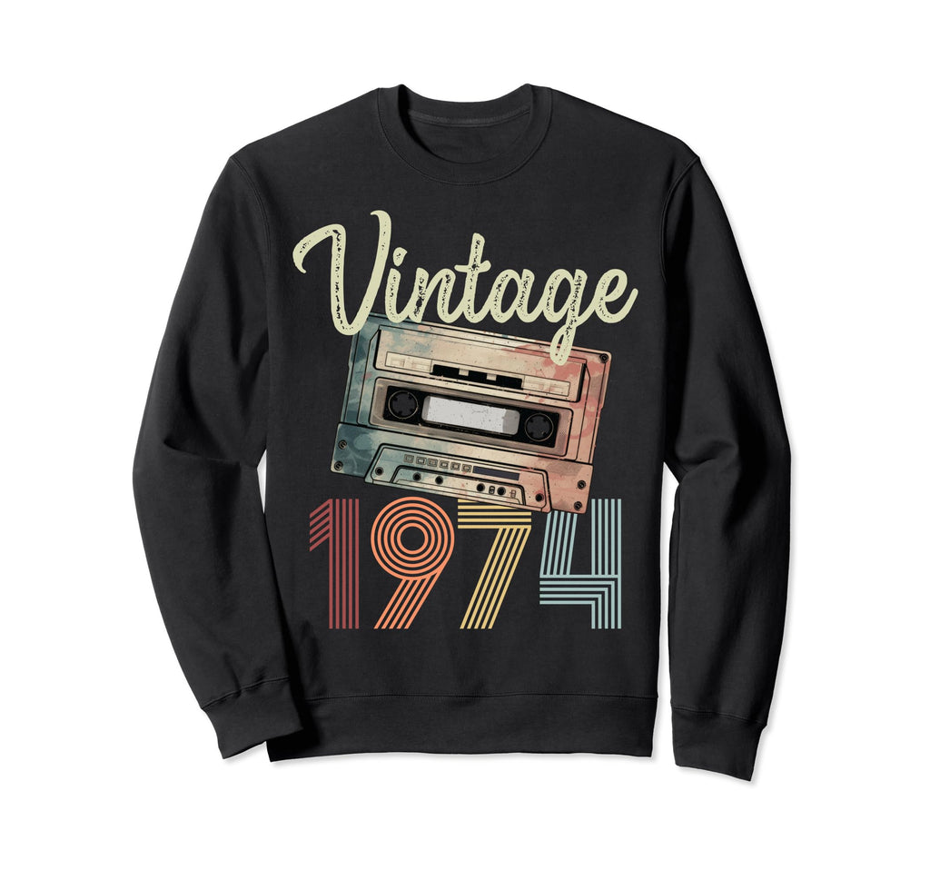 1974 Cassette Tape 50Th Birthday Sweatshirt - Trendy Graphic for Adults - T-Shirt, Sweatshirt, Hoodie