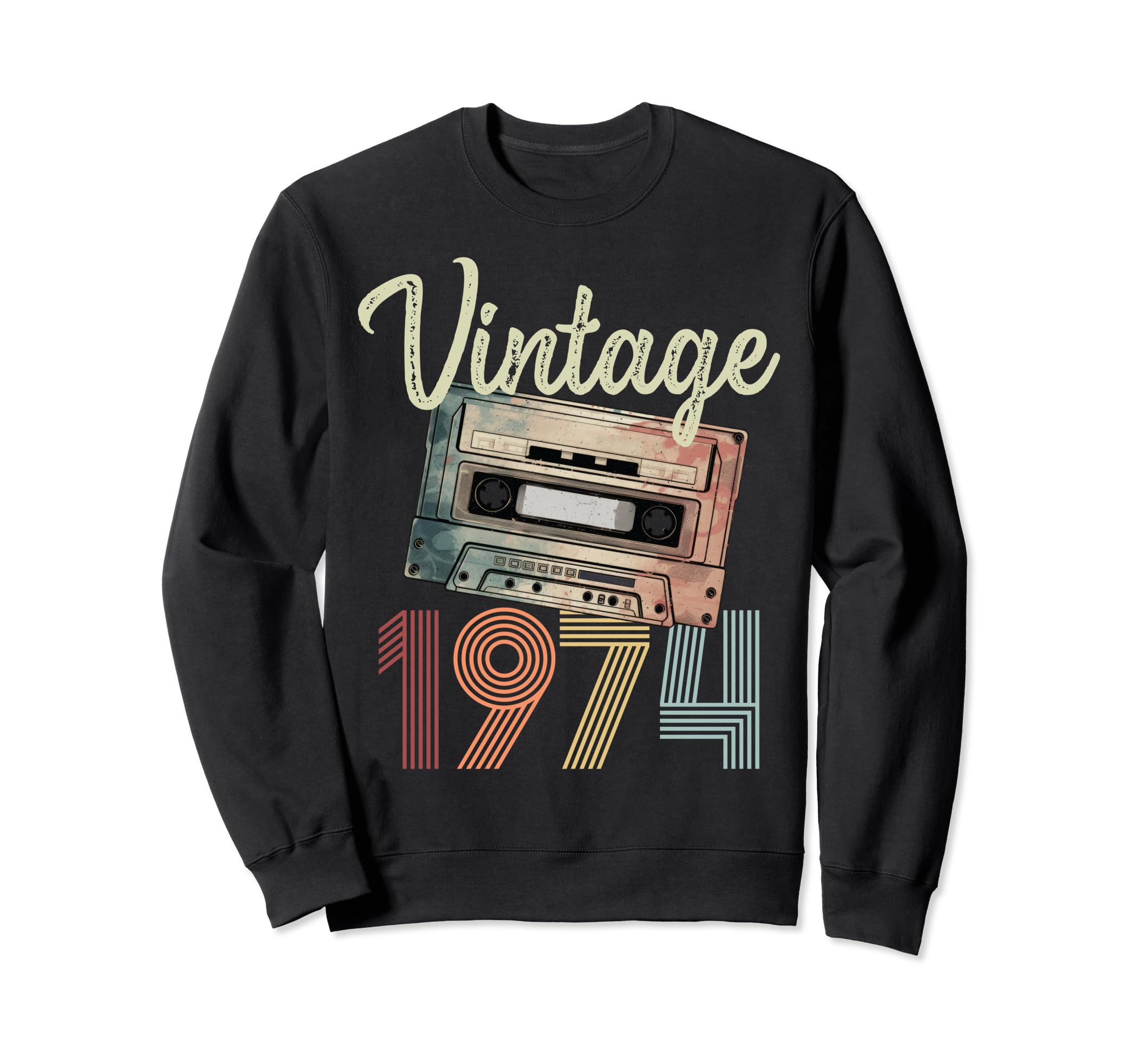1974 Cassette Tape 50Th Birthday Sweatshirt - Trendy Graphic for Adults - T-Shirt, Sweatshirt, Hoodie