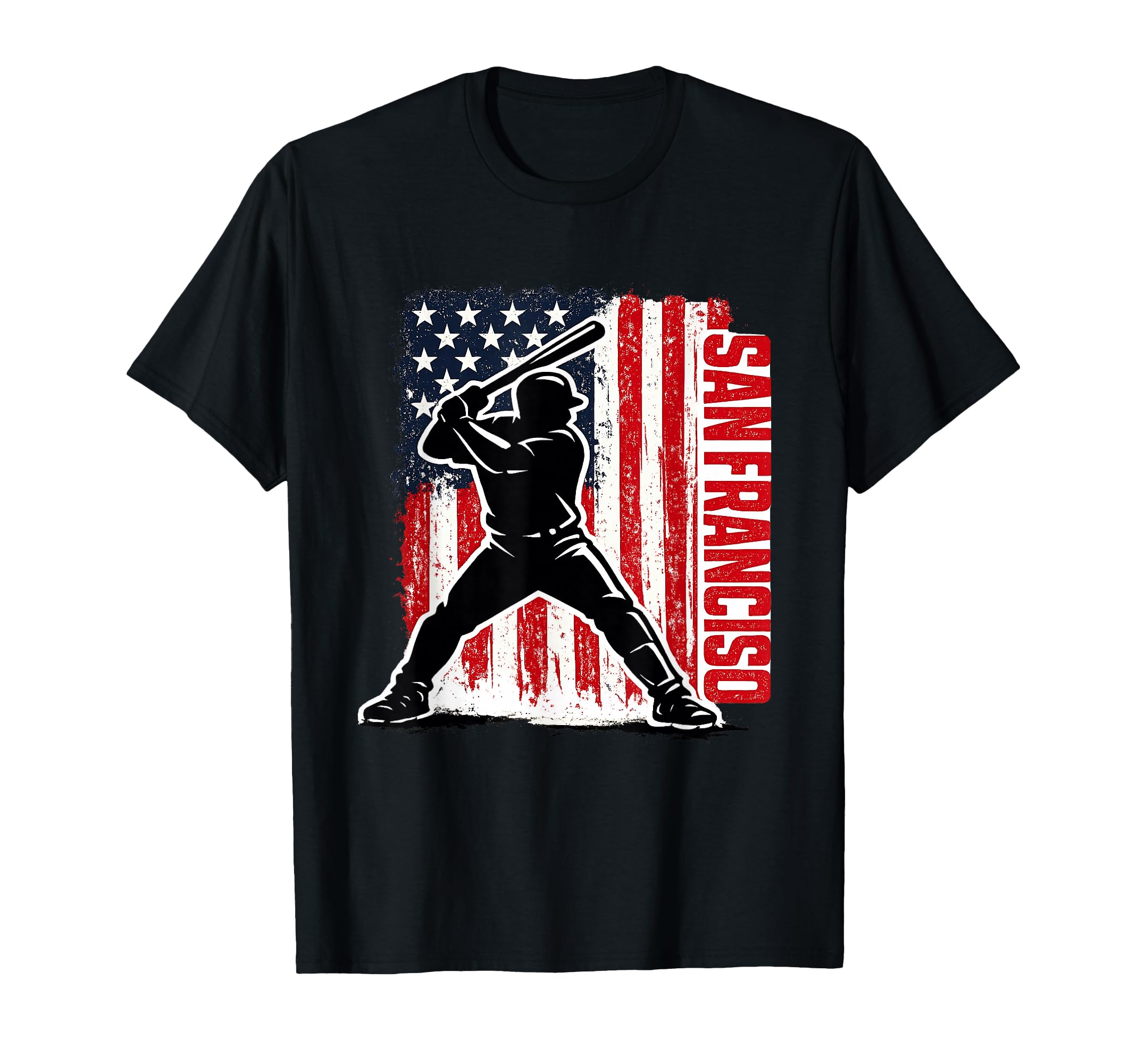 San Francisco Baseball American Flag T-Shirt - Aesthetic Graphic Men Women - T-Shirt, Sweatshirt, Hoodie