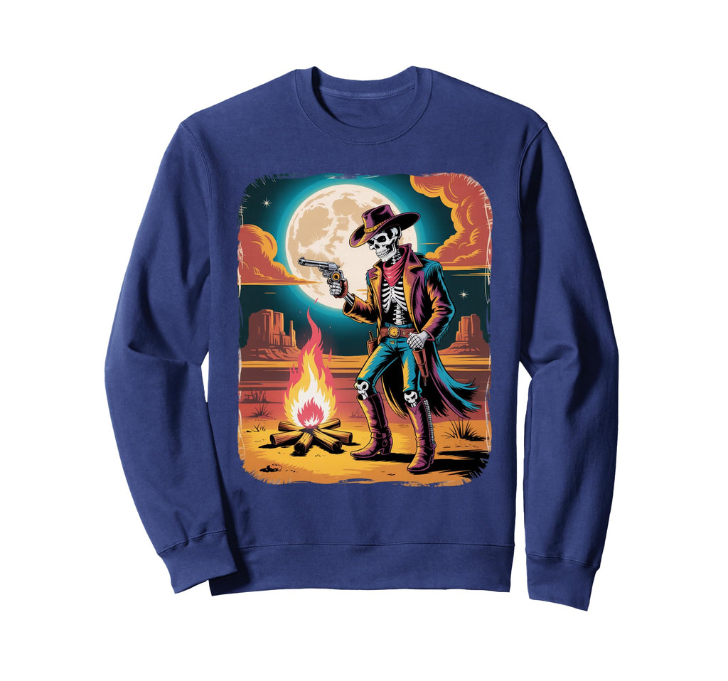 90S Airbrushed Skeleton Cowboy Sweatshirt - Streetwear Style Men Women - T-Shirt, Sweatshirt, Hoodie