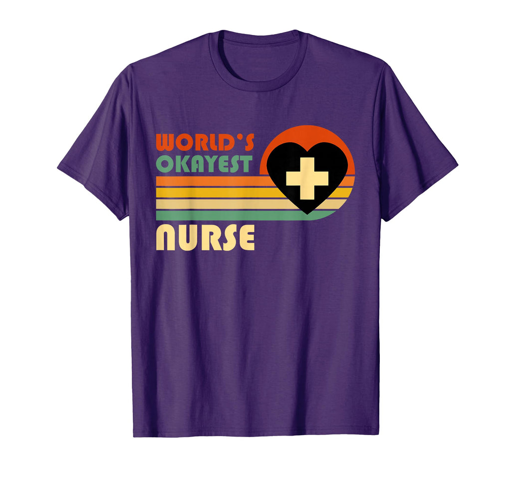 Worlds Okayest Nurse Funny Sunset Nurse T-Shirt - Aesthetic Graphic Unisex - T-Shirt, Sweatshirt, Hoodie