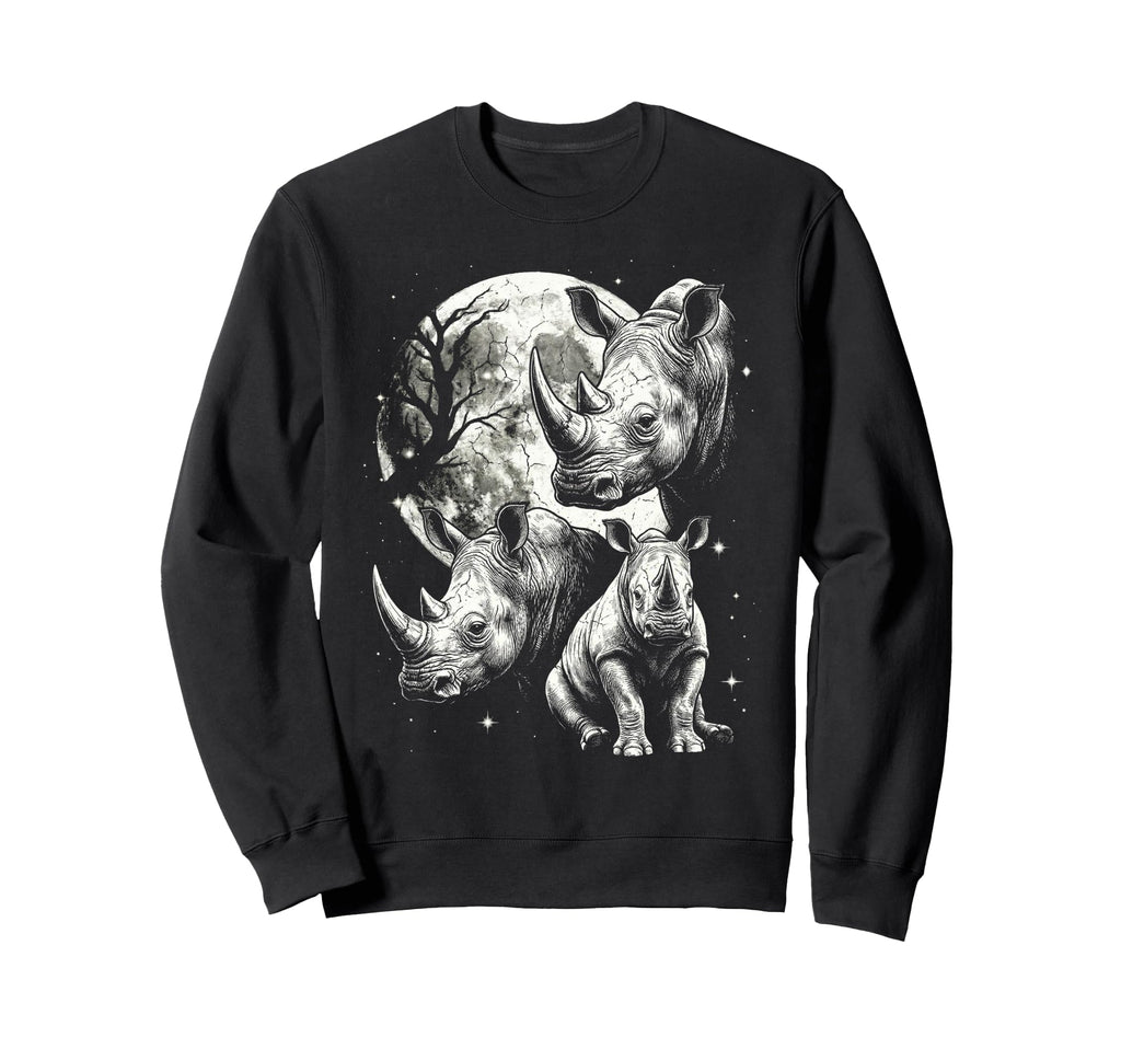 Rhino 90S Aesthetic Y2K Rhinoceros Sweatshirt - Graphic Print Unisex - T-Shirt, Sweatshirt, Hoodie
