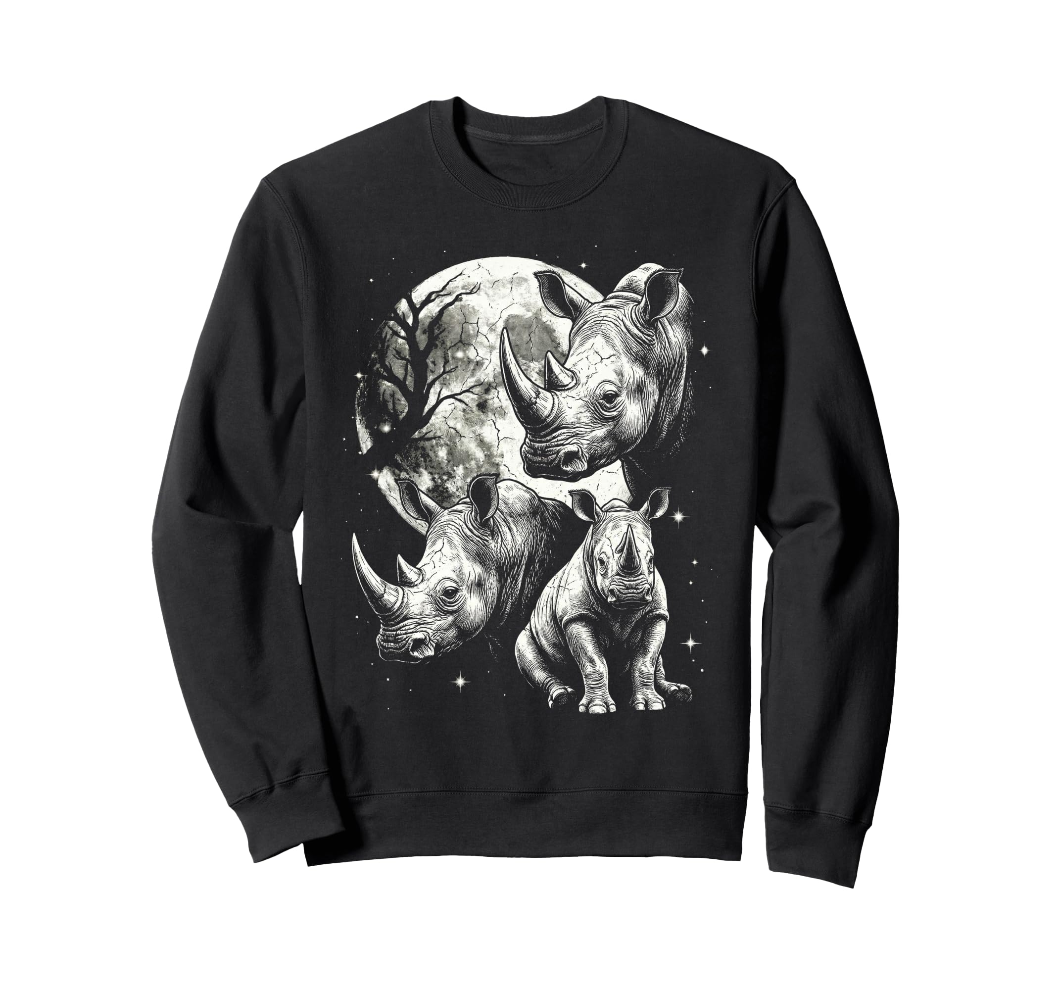 Rhino 90S Aesthetic Y2K Rhinoceros Sweatshirt - Graphic Print Unisex - T-Shirt, Sweatshirt, Hoodie