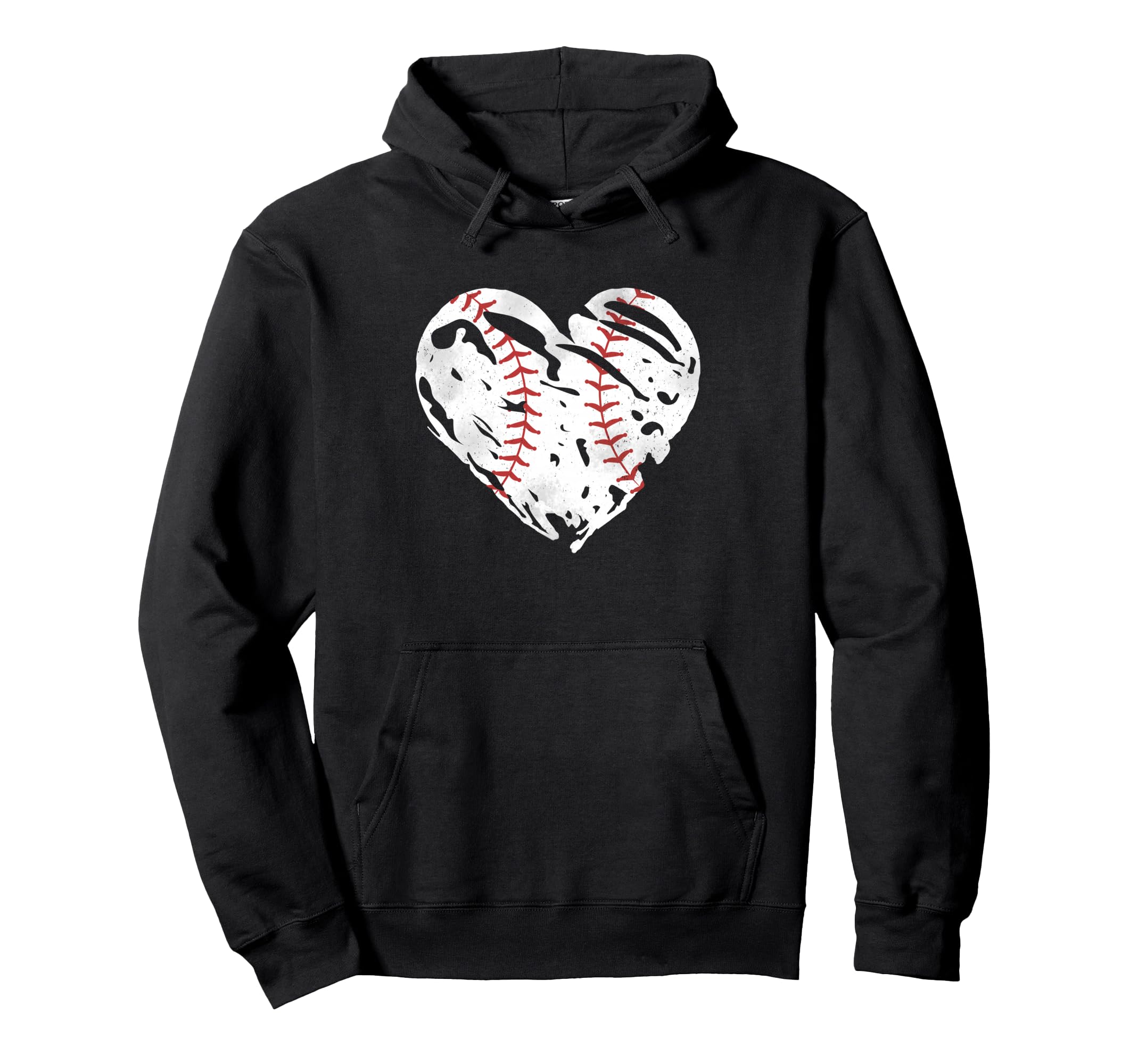 Ball Heart Coach Player Baseball Mom Hoodie - Custom Art Print for Adults - T-Shirt, Sweatshirt, Hoodie