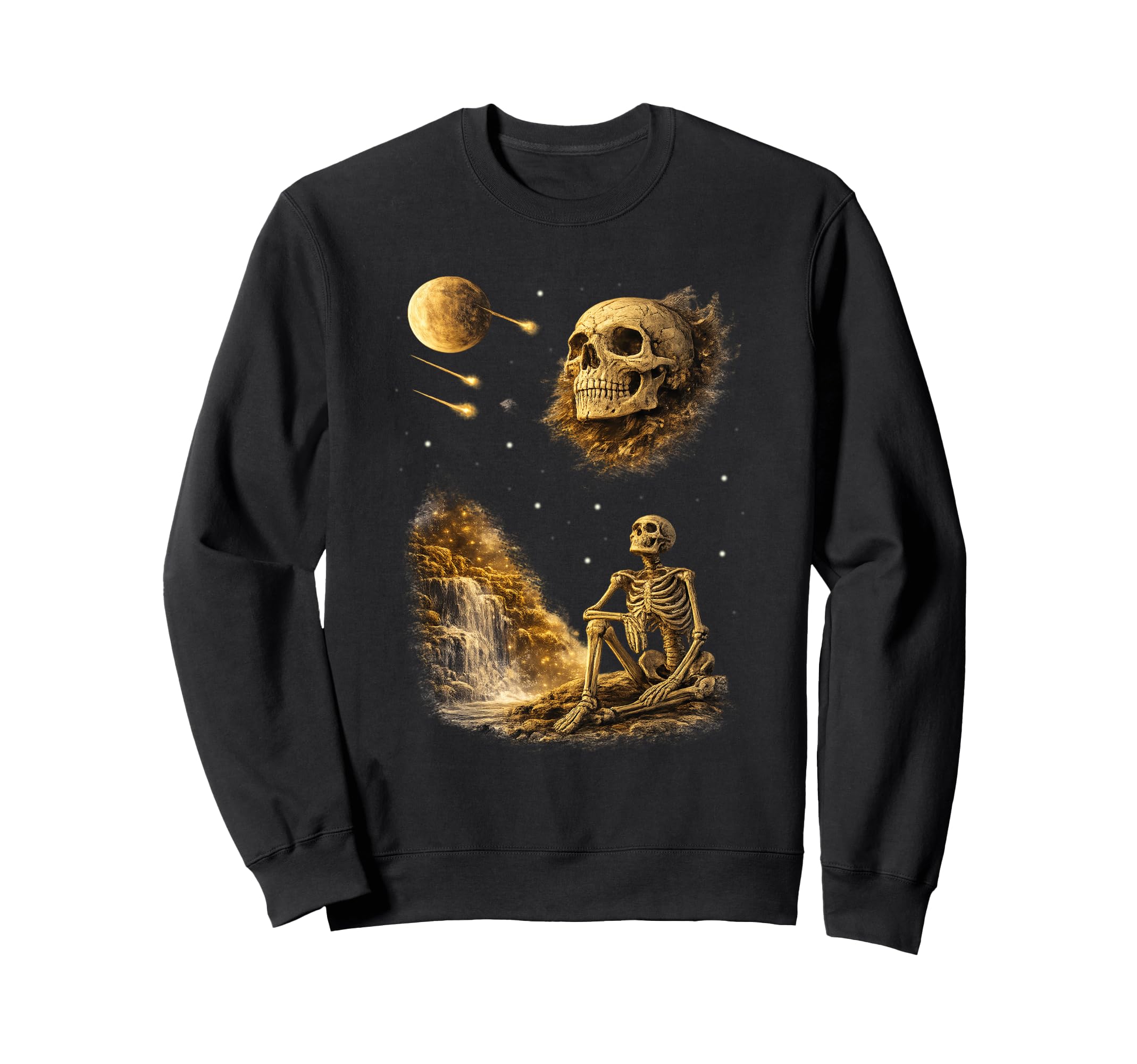 Skeleton Howling To Moon Gothic Sweatshirt - Novelty Apparel Men Women - T-Shirt, Sweatshirt, Hoodie
