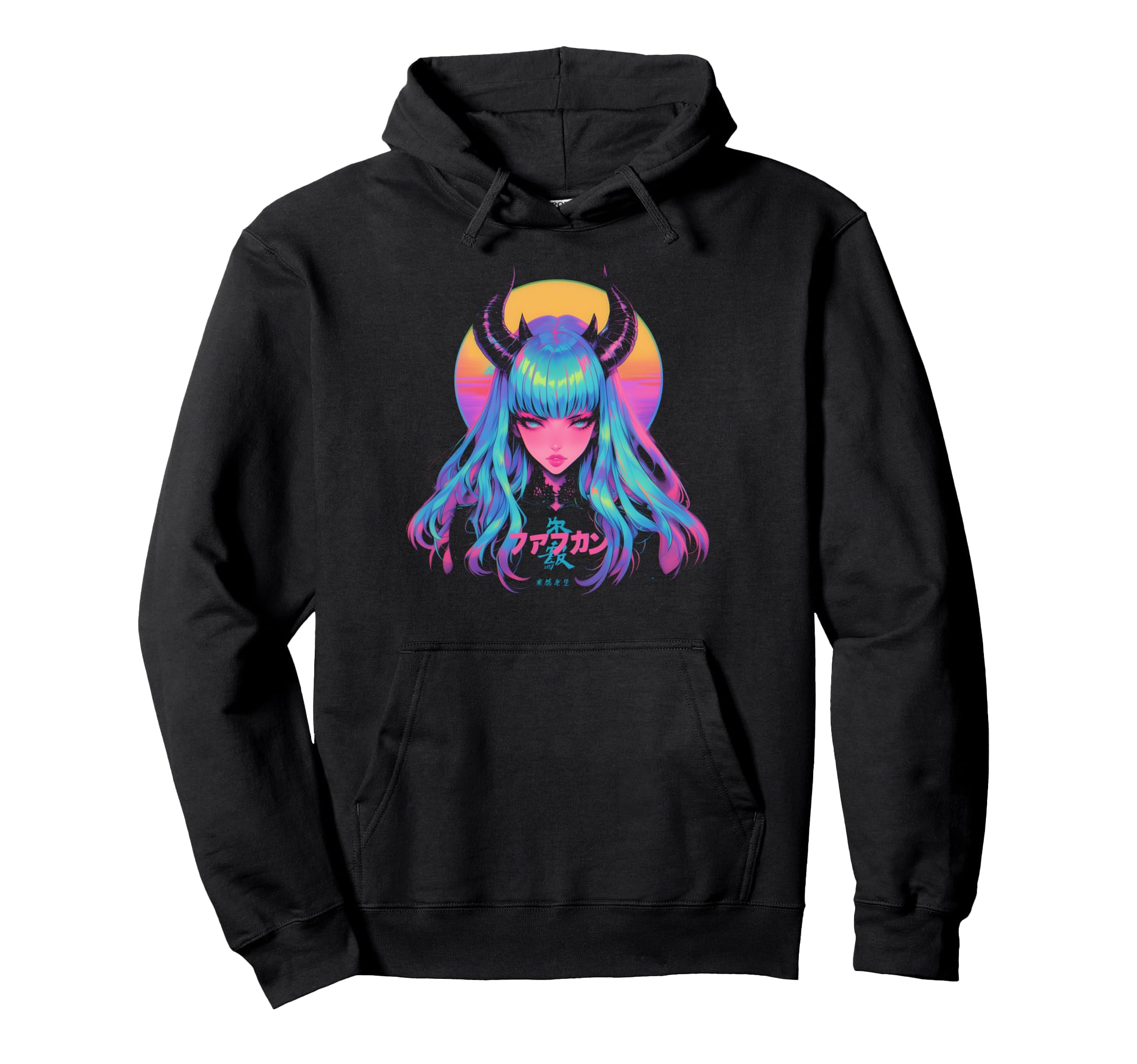 Goth Grunge Demon Anime Waifu Hoodie - Fun Novelty Design for Adults - T-Shirt, Sweatshirt, Hoodie
