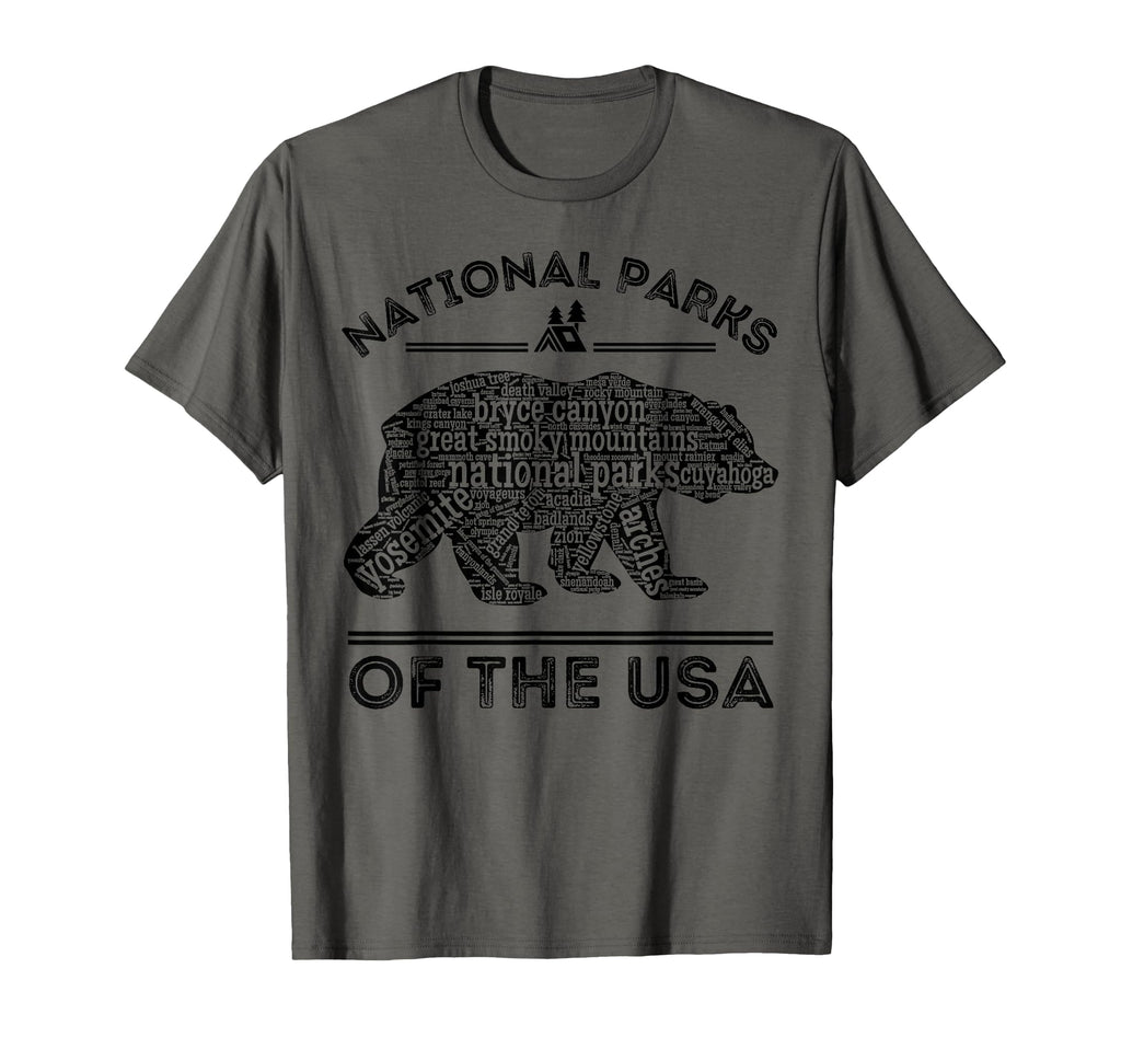 National Parks Bear Hiking Travel T-Shirt - Graphic Print Men Women - T-Shirt, Sweatshirt, Hoodie