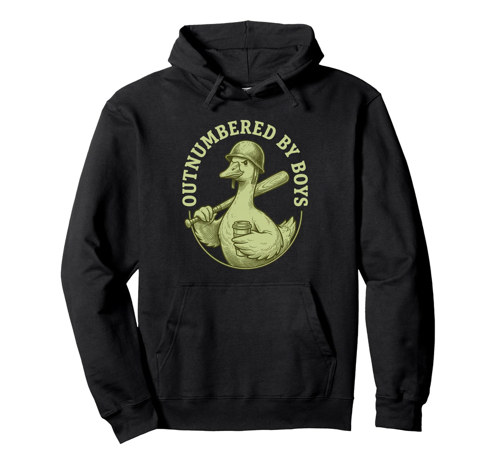 Outnumbered Funny Mom Goose Baseball Hoodie - Fun Novelty Design Men Women - T-Shirt, Sweatshirt, Hoodie