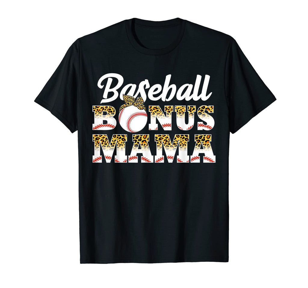 Baseball Bonus Mama Game Day Leopard T-Shirt - Custom Art Print Men Women - T-Shirt, Sweatshirt, Hoodie