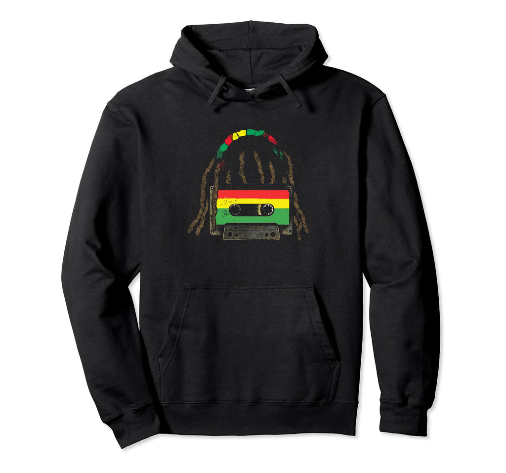 Reggae Cassette Rastafari Rasta Curls Hoodie - Streetwear Style for Adults - T-Shirt, Sweatshirt, Hoodie