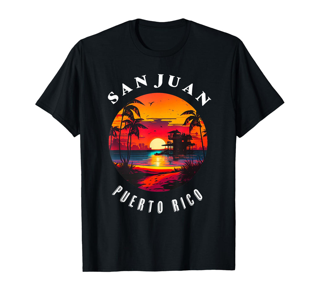 San Juan Puerto Rico 70S Sunset Beach T-Shirt - Novelty Apparel for Adults - T-Shirt, Sweatshirt, Hoodie
