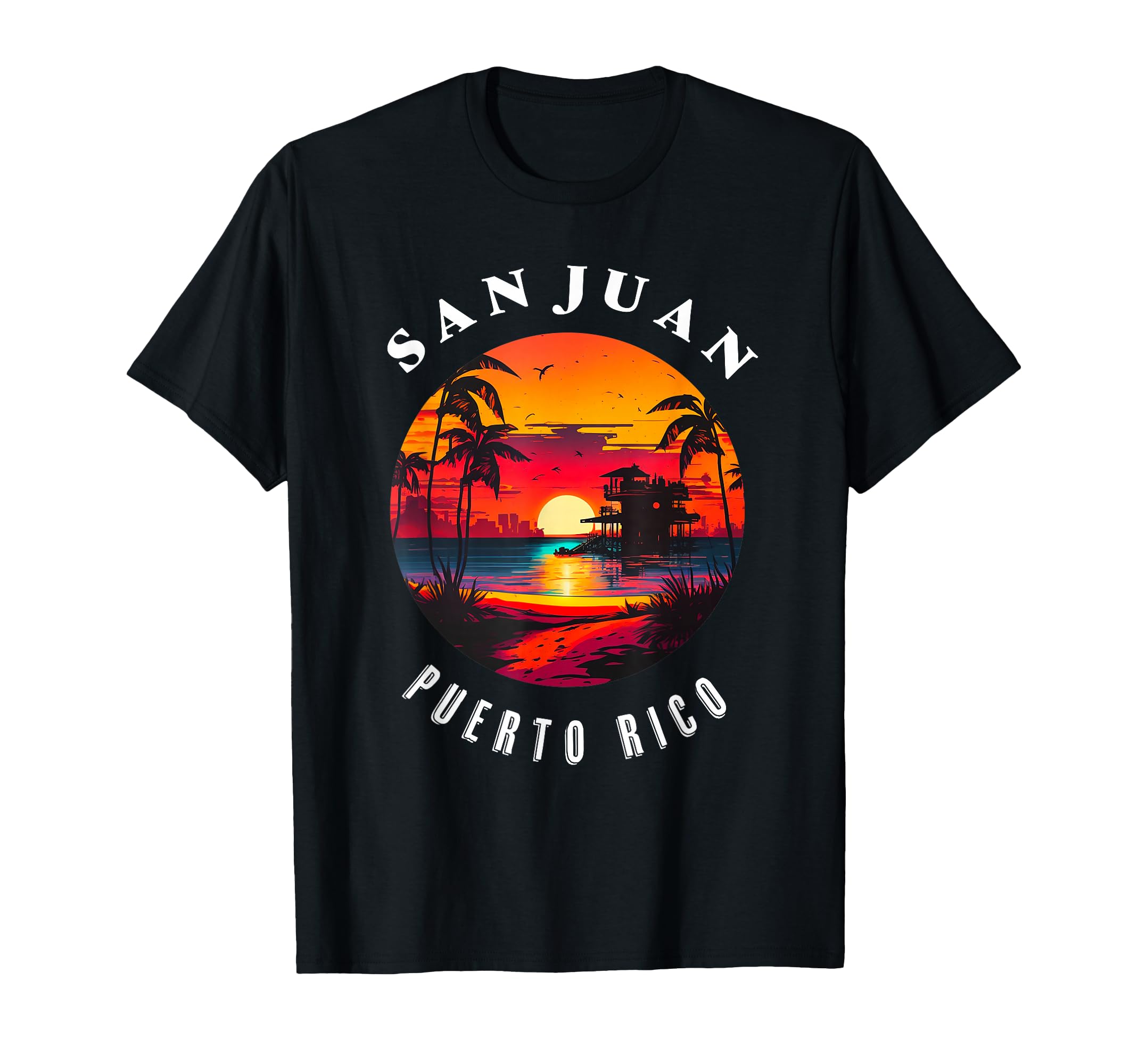 San Juan Puerto Rico 70S Sunset Beach T-Shirt - Novelty Apparel for Adults - T-Shirt, Sweatshirt, Hoodie