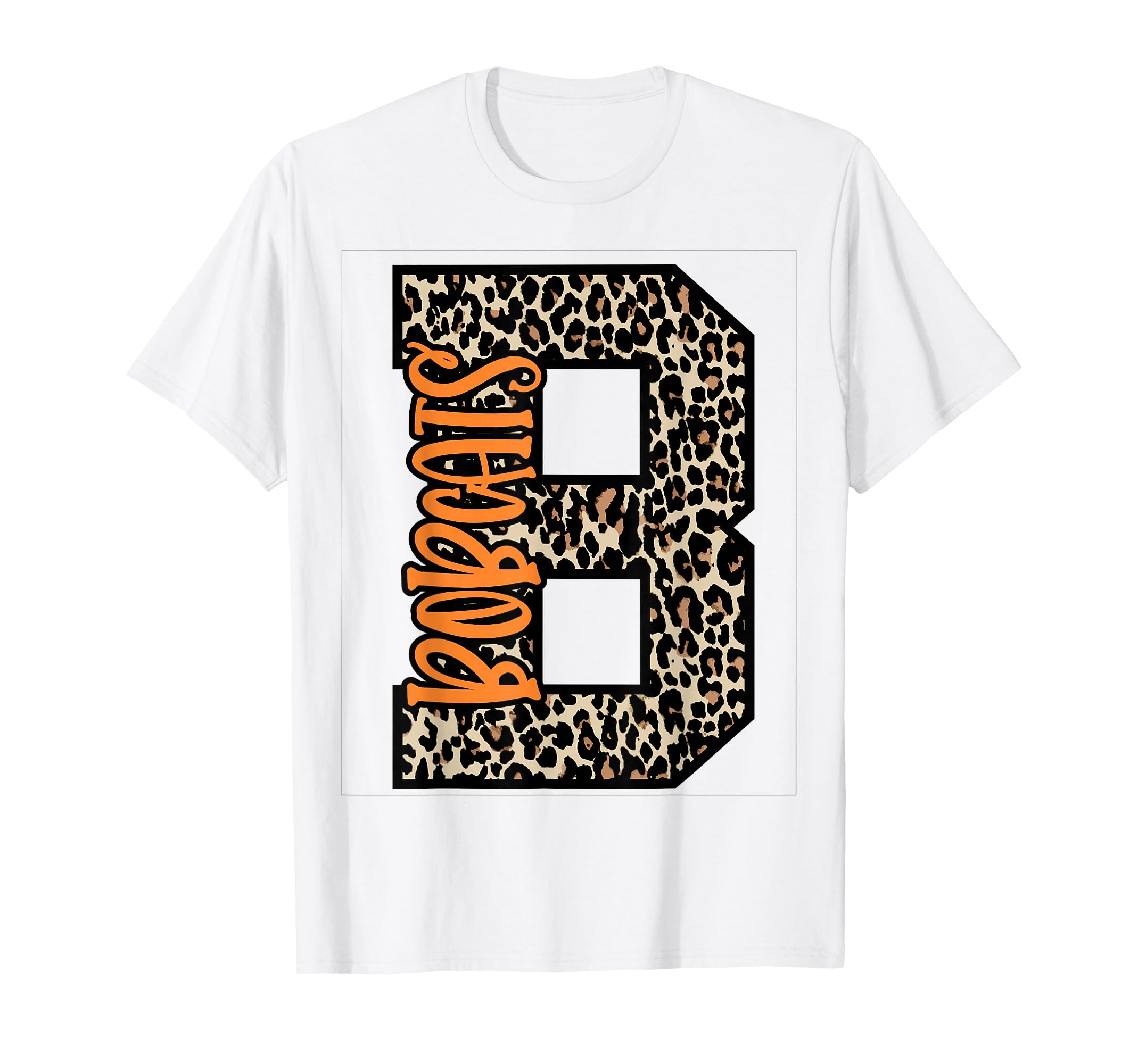 Bobcats Leopard Letter School Spirit T-Shirt - Unique Graphic Men Women - T-Shirt, Sweatshirt, Hoodie