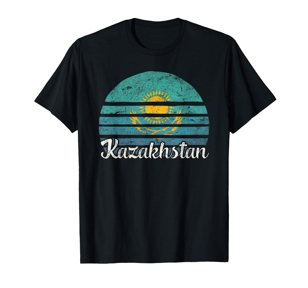 Kazakhstan Flag Sunset Art T-Shirt - Streetwear Style Men Women - T-Shirt, Sweatshirt, Hoodie