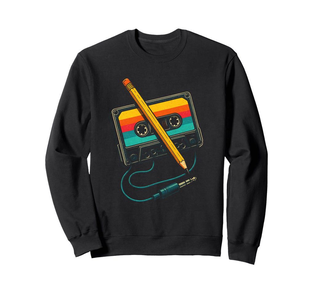 Mixtape 80S Cassette Tape Art Sweatshirt - Novelty Apparel for Adults - T-Shirt, Sweatshirt, Hoodie