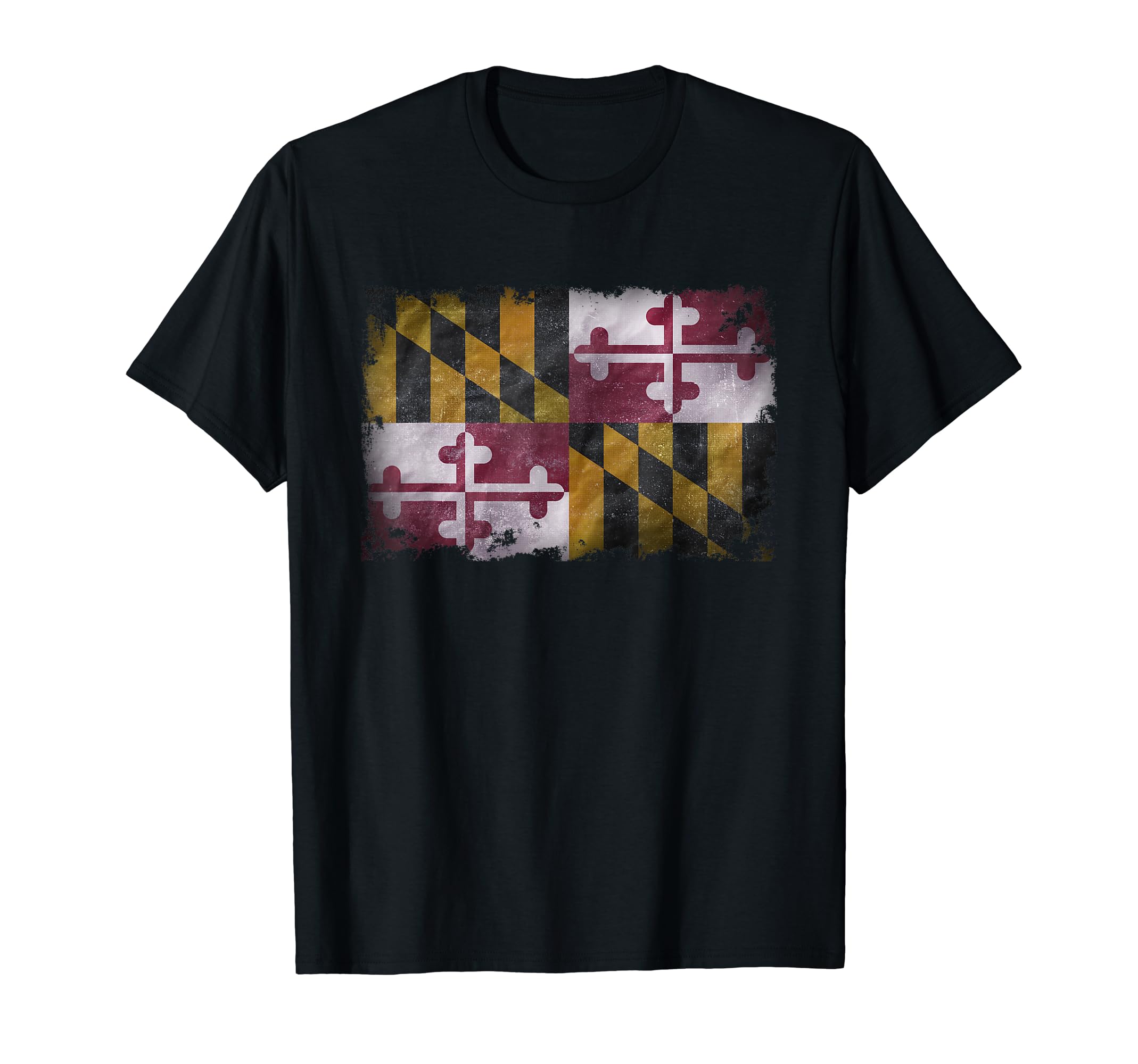 Destroyed Distressed Maryland Flag T-Shirt - Novelty Apparel for Adults - T-Shirt, Sweatshirt, Hoodie
