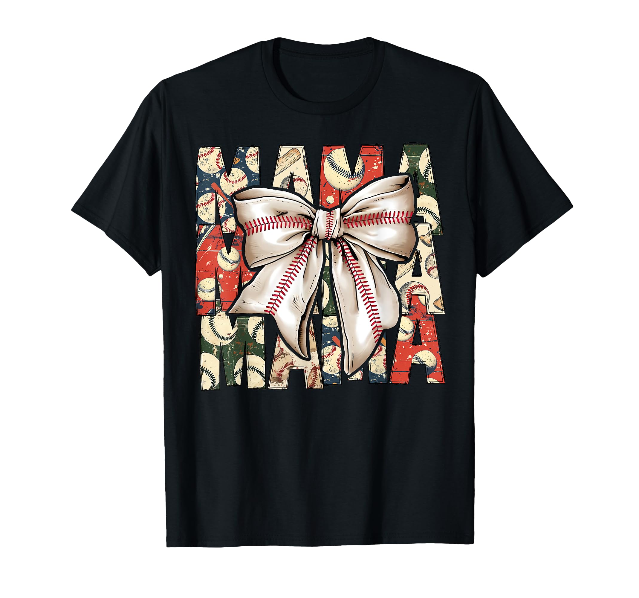 Baseball Mama Coquette Bow Game Day T-Shirt - Unique Graphic Men Women - T-Shirt, Sweatshirt, Hoodie