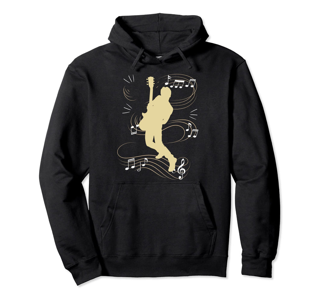 Guitarist Music Notes Guitar Band Player Hoodie - Aesthetic Graphic Unisex - T-Shirt, Sweatshirt, Hoodie