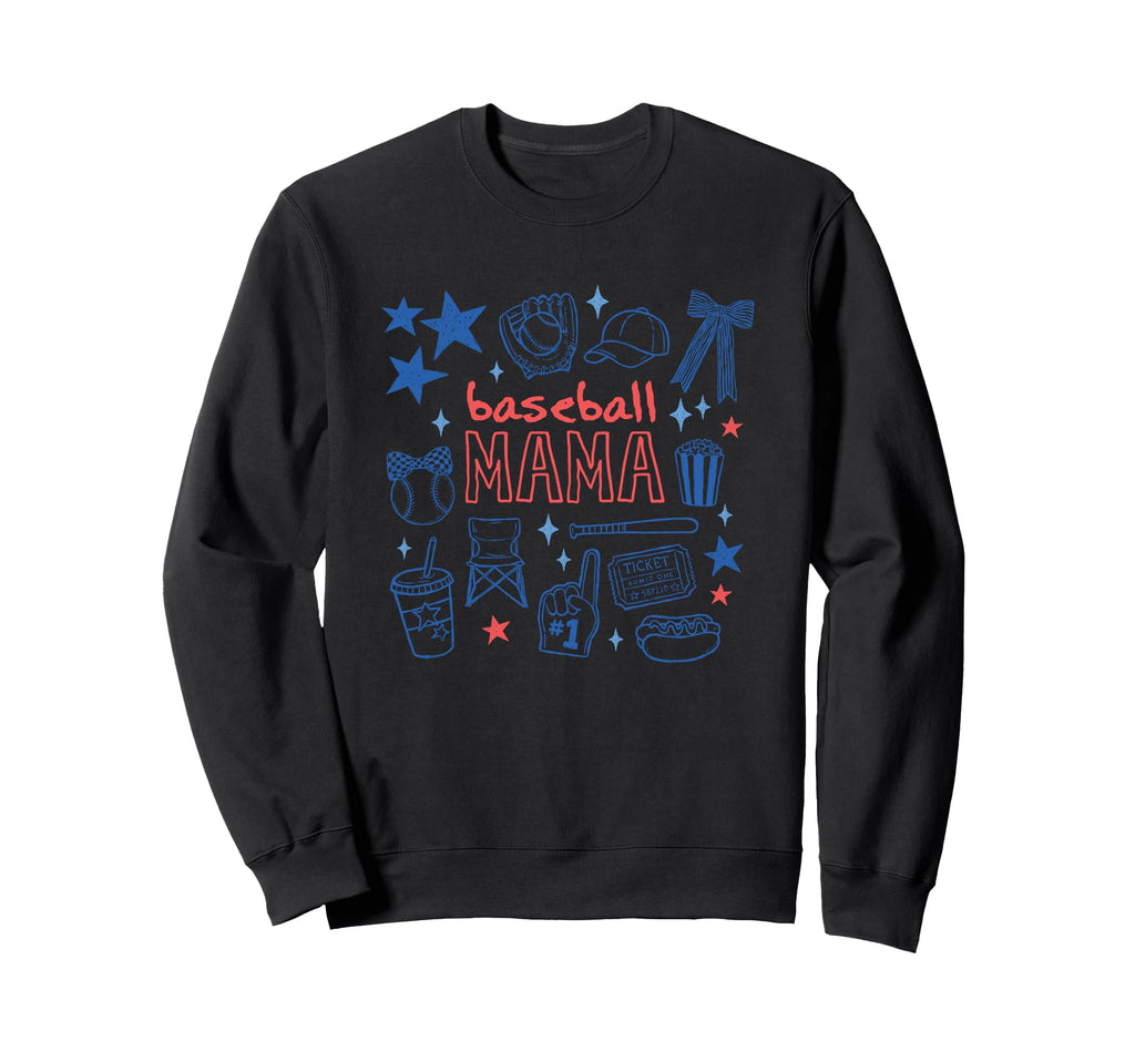 Funny Baseball Mama Sports Mom Sweatshirt - Unique Graphic Unisex - T-Shirt, Sweatshirt, Hoodie