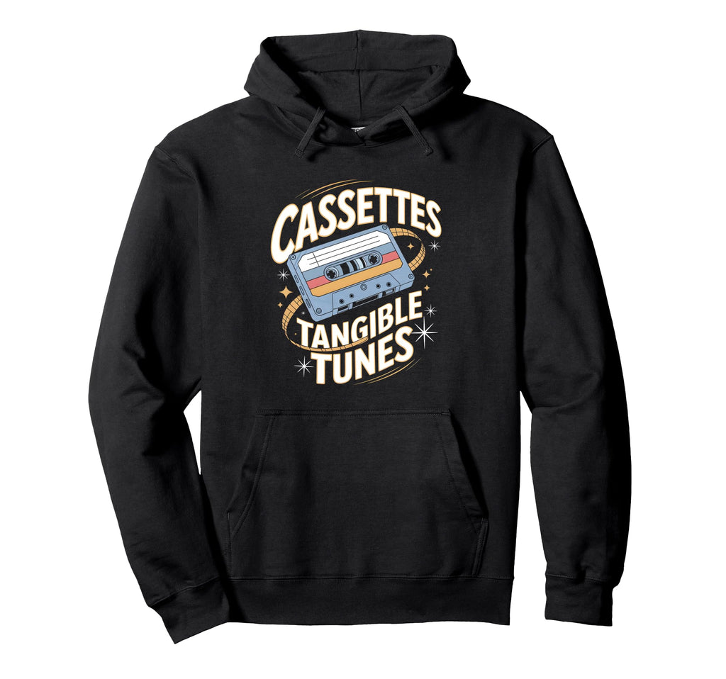 Cassettes Tangible Tunes Cassette Tape Hoodie - Custom Art Print Unisex - T-Shirt, Sweatshirt, Hoodie