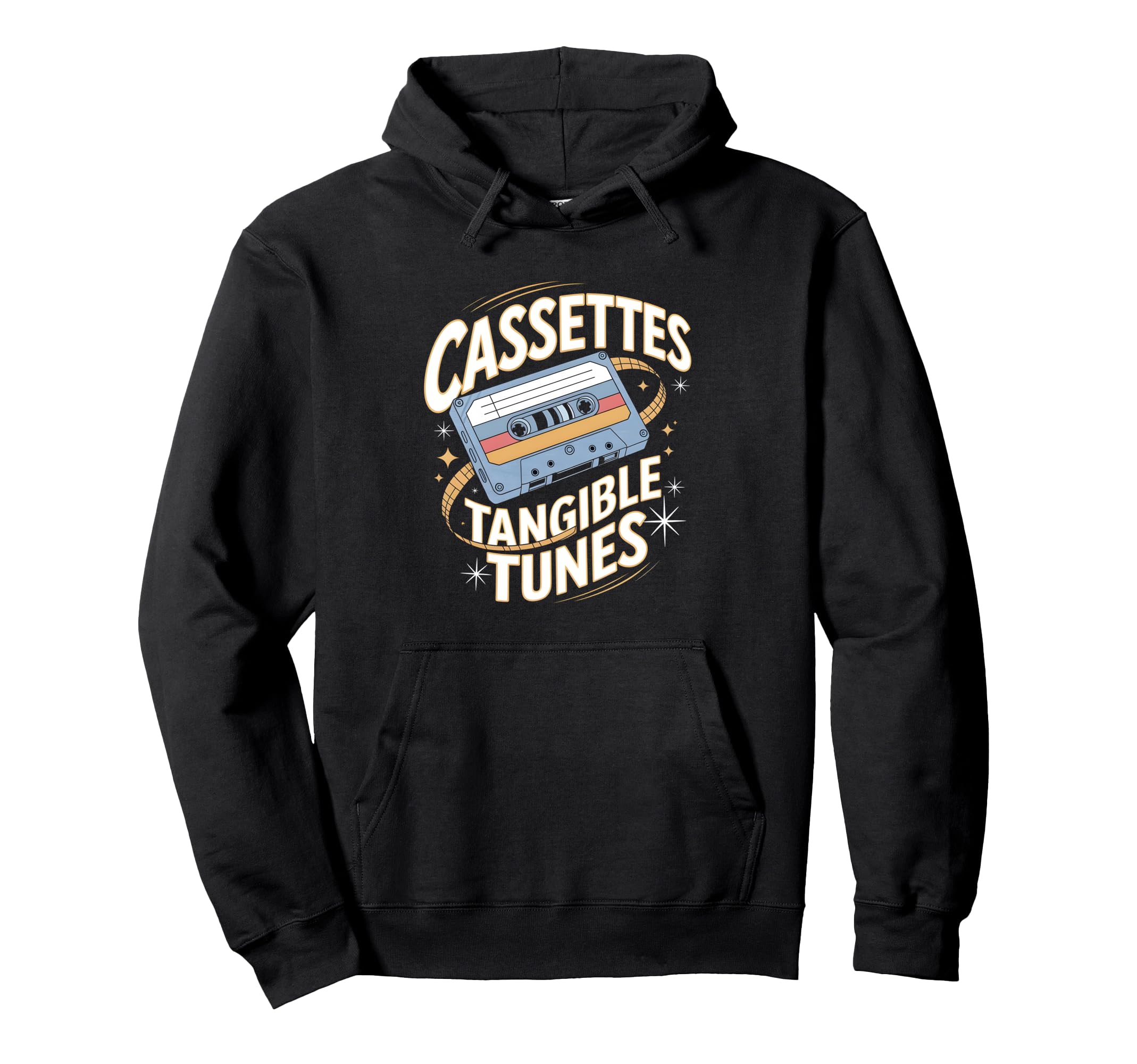 Cassettes Tangible Tunes Cassette Tape Hoodie - Custom Art Print Unisex - T-Shirt, Sweatshirt, Hoodie